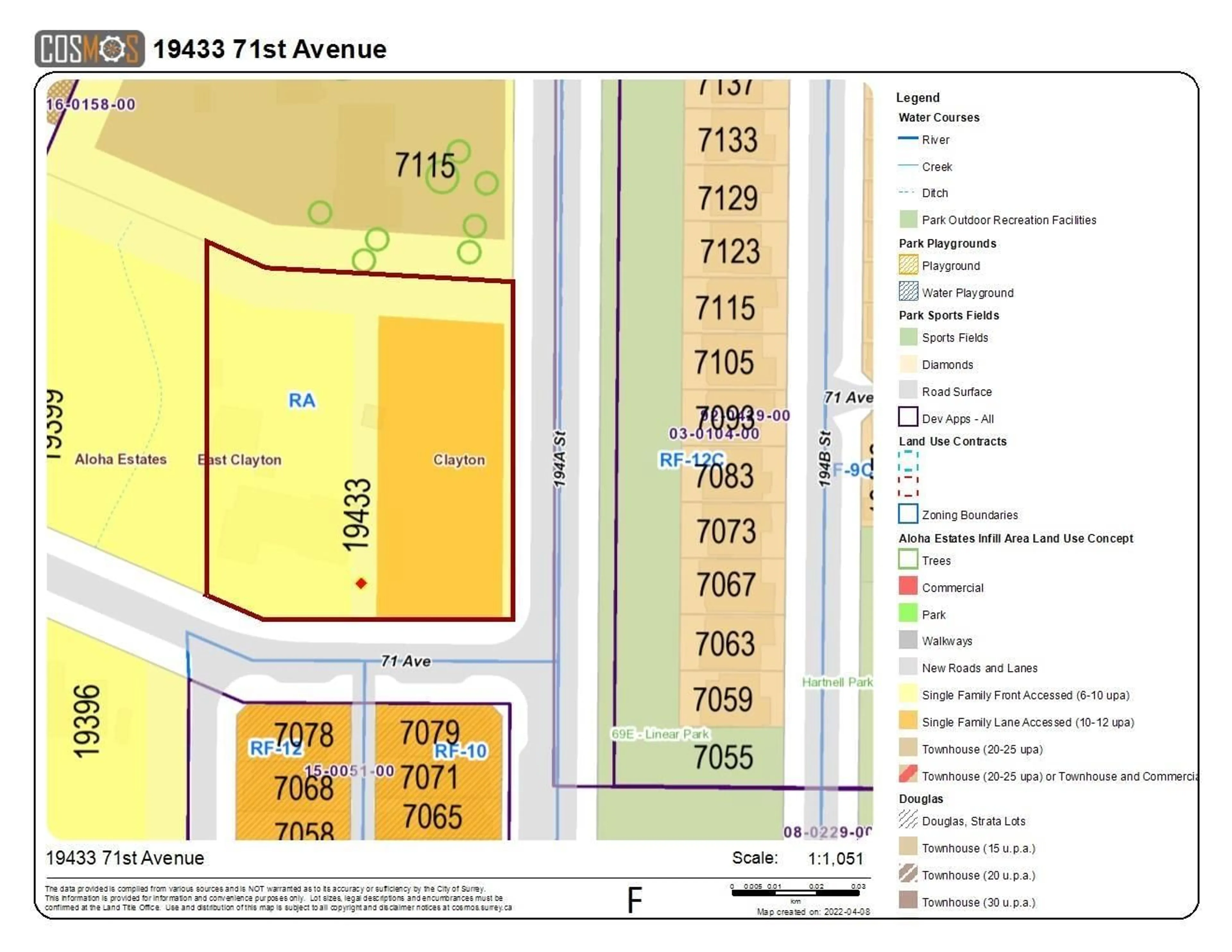 Picture of a map for 19433 71, Surrey British Columbia V4N1N2