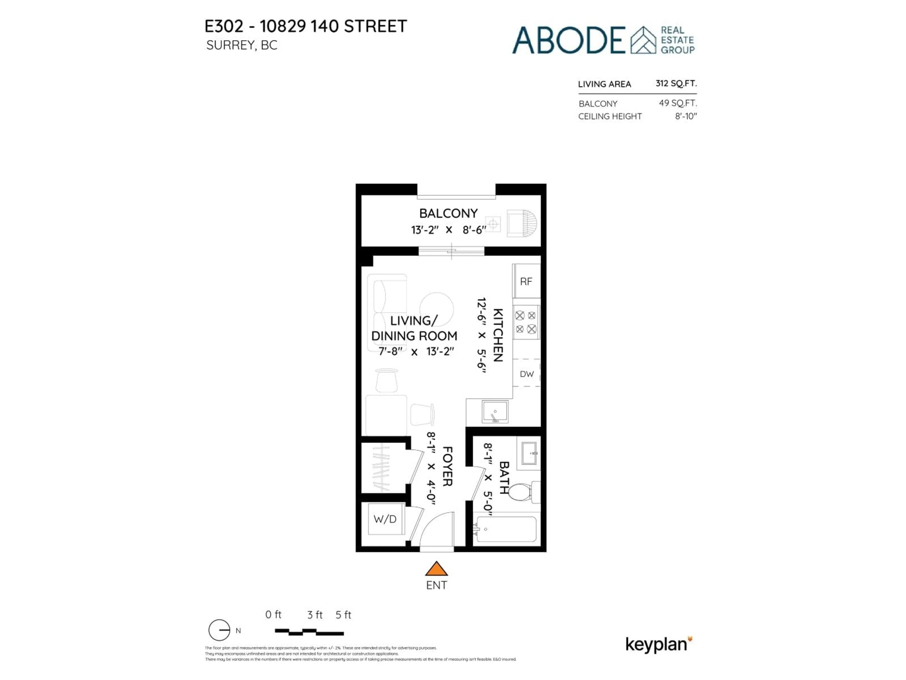 Floor plan for E302 - 10829 140, Surrey British Columbia V3R0H4