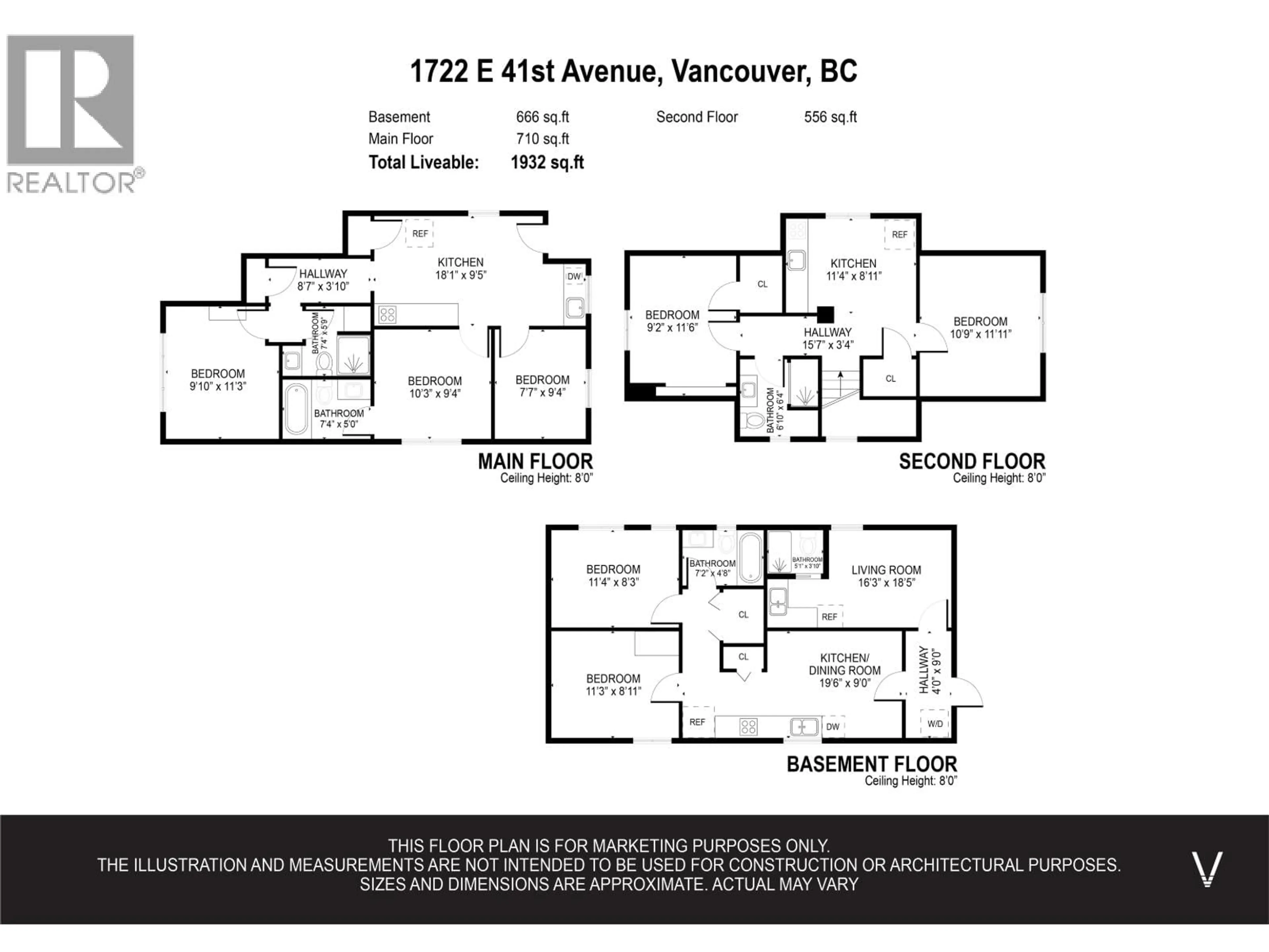 Floor plan for 1722 41ST AVENUE, Vancouver British Columbia V5P1K6
