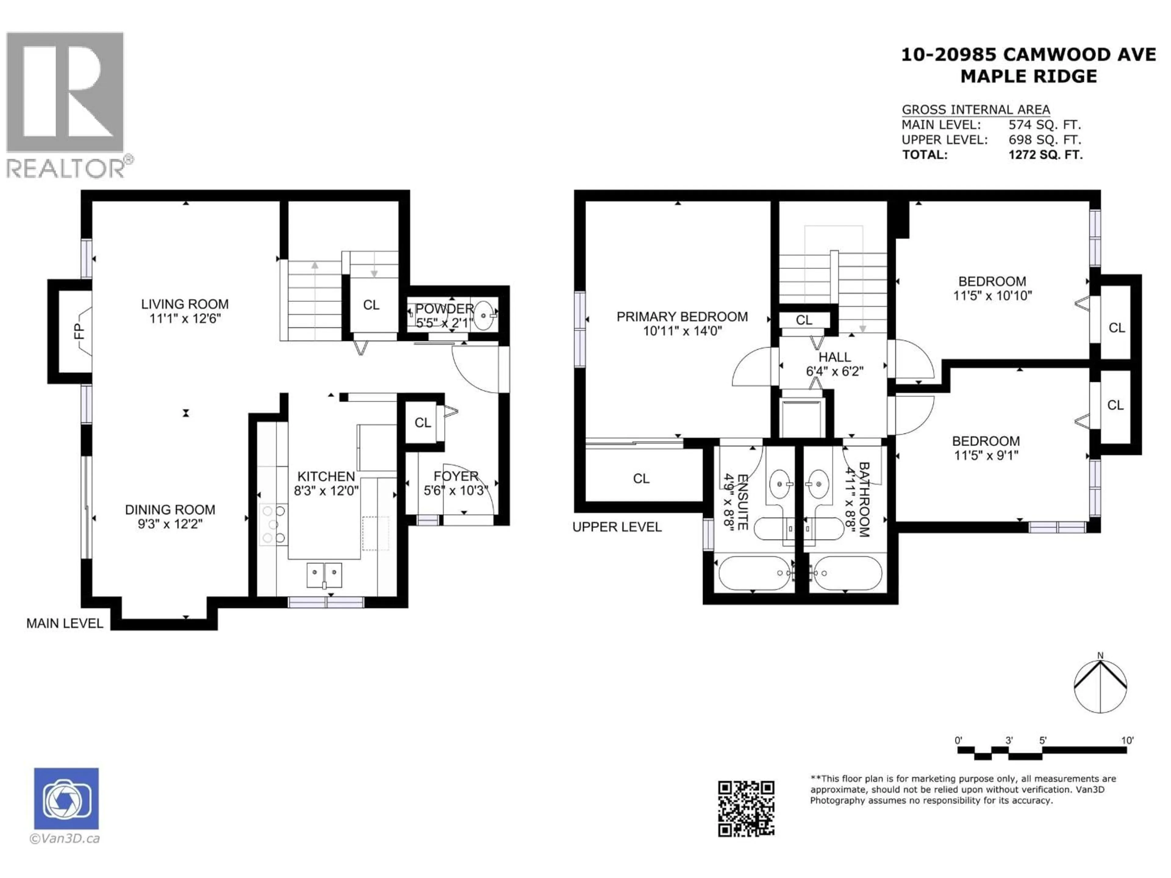 Floor plan for 10 - 20985 CAMWOOD AVENUE, Maple Ridge British Columbia V2X2N9