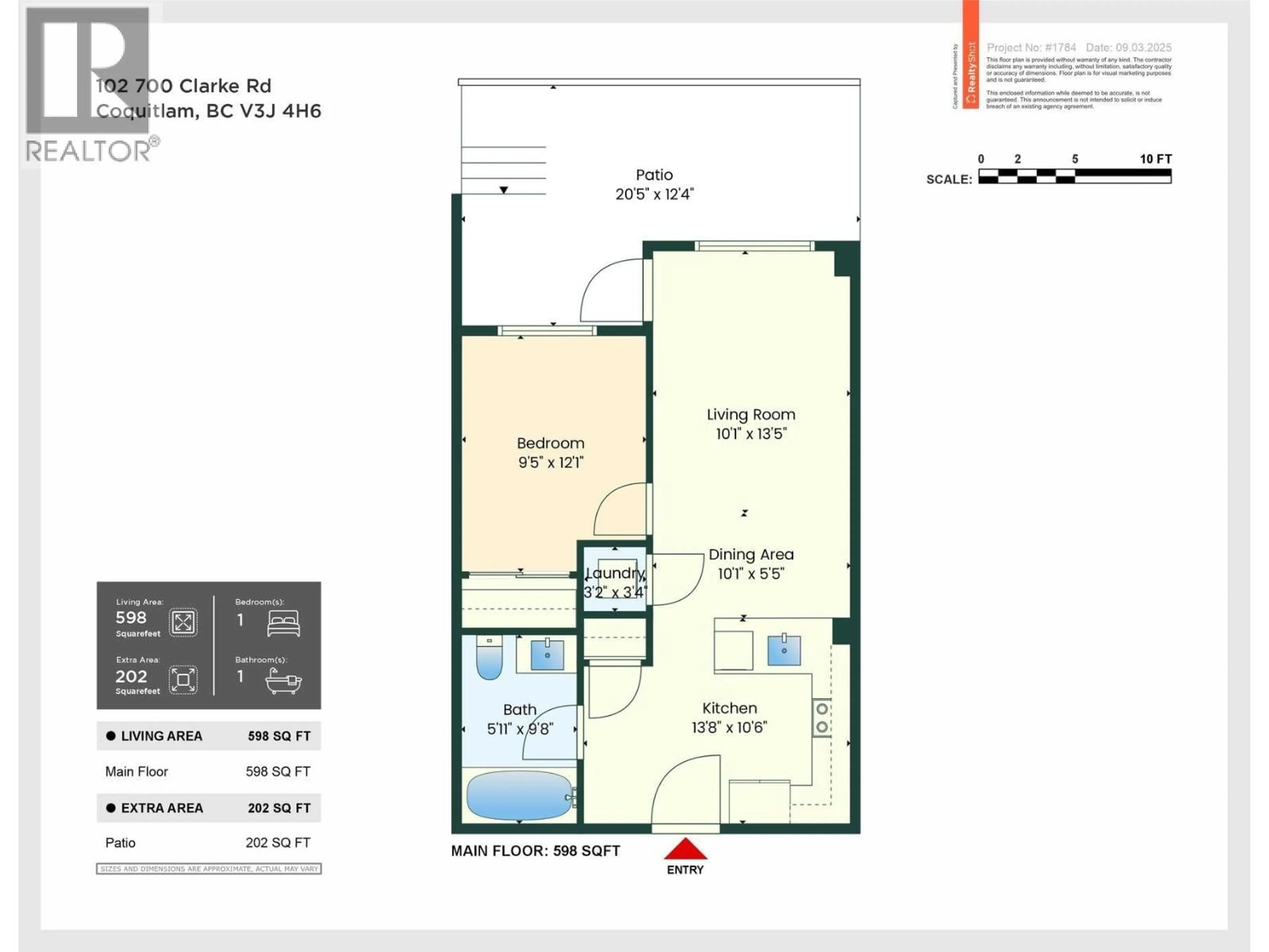 Floor plan for 102 - 700 CLARKE ROAD, Coquitlam British Columbia V3J0K5