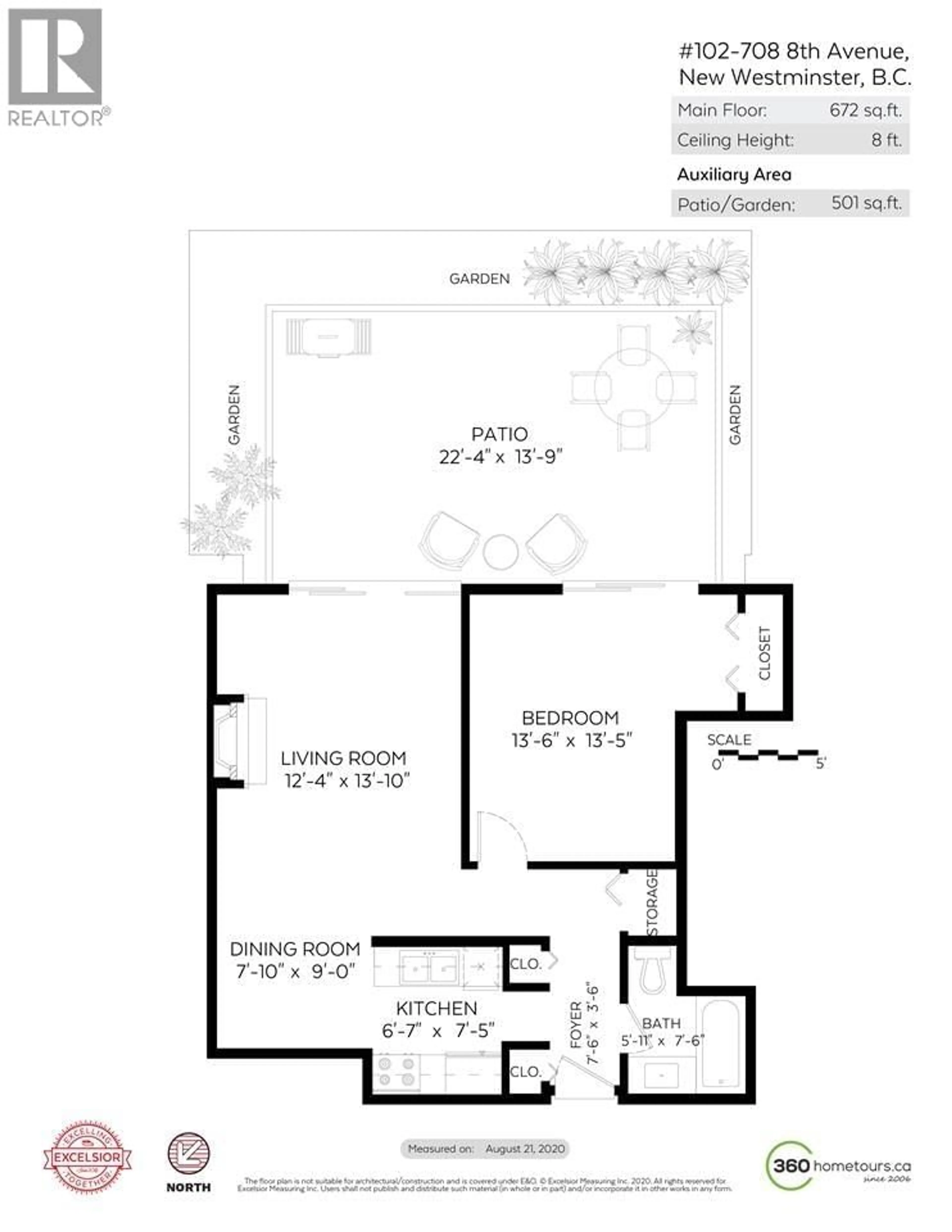 Floor plan for 102 - 708 EIGHTH AVENUE, New Westminster British Columbia V3M2R3