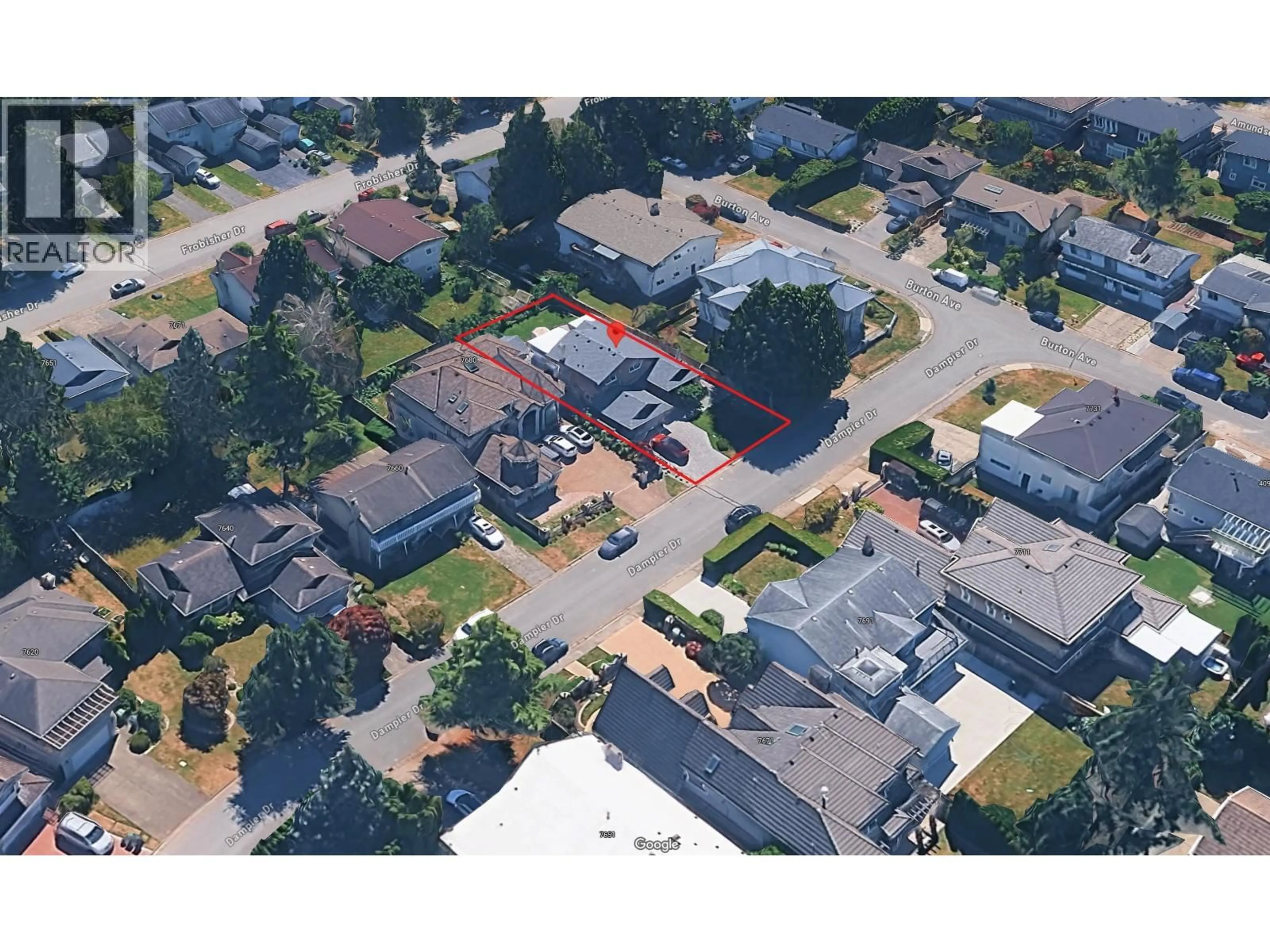 A pic from outside/outdoor area/front of a property/back of a property/a pic from drone, street for 7700 DAMPIER DRIVE, Richmond British Columbia V7C4P1