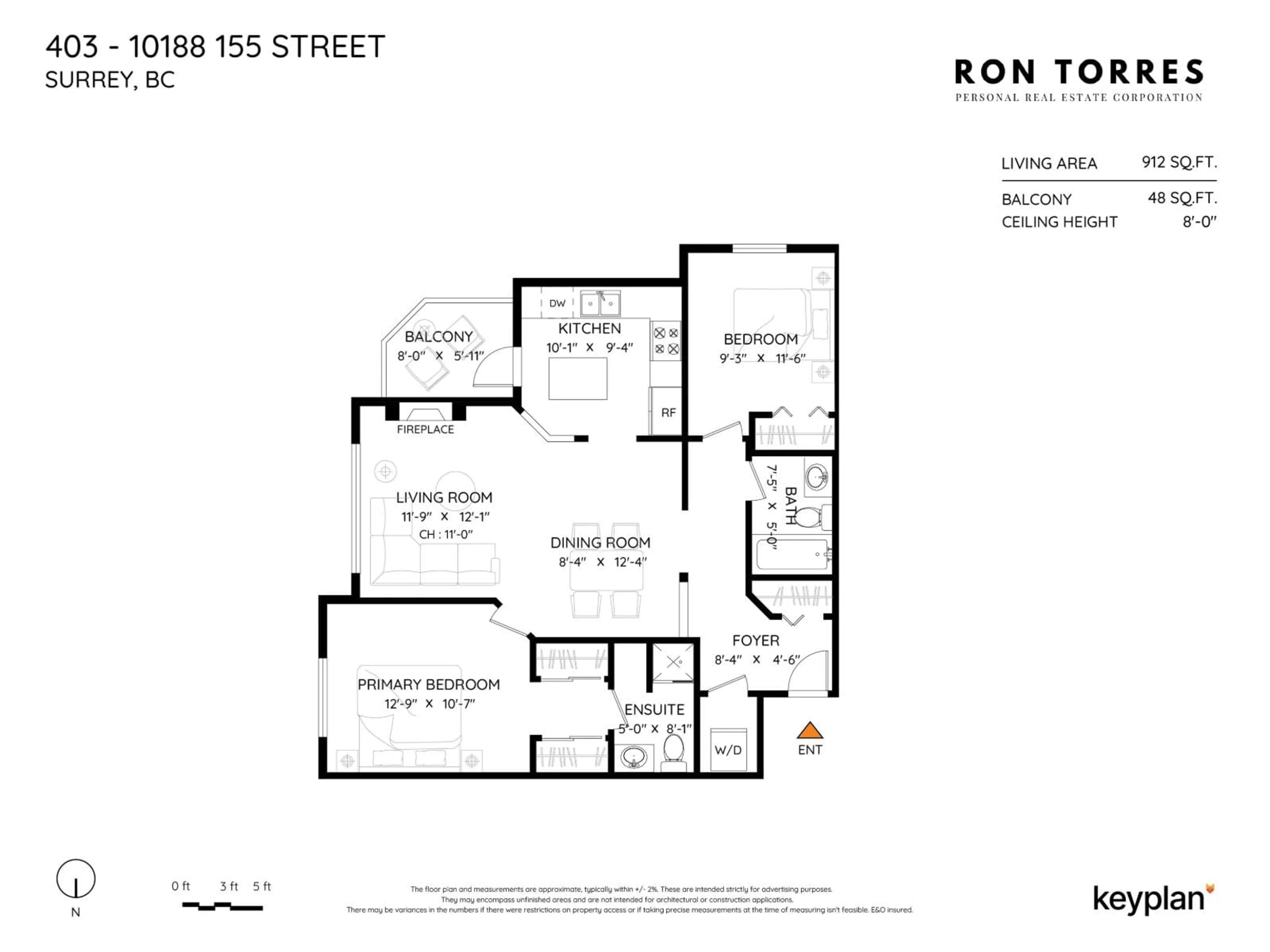 Floor plan for 403 - 10188 155, Surrey British Columbia V3R0R6