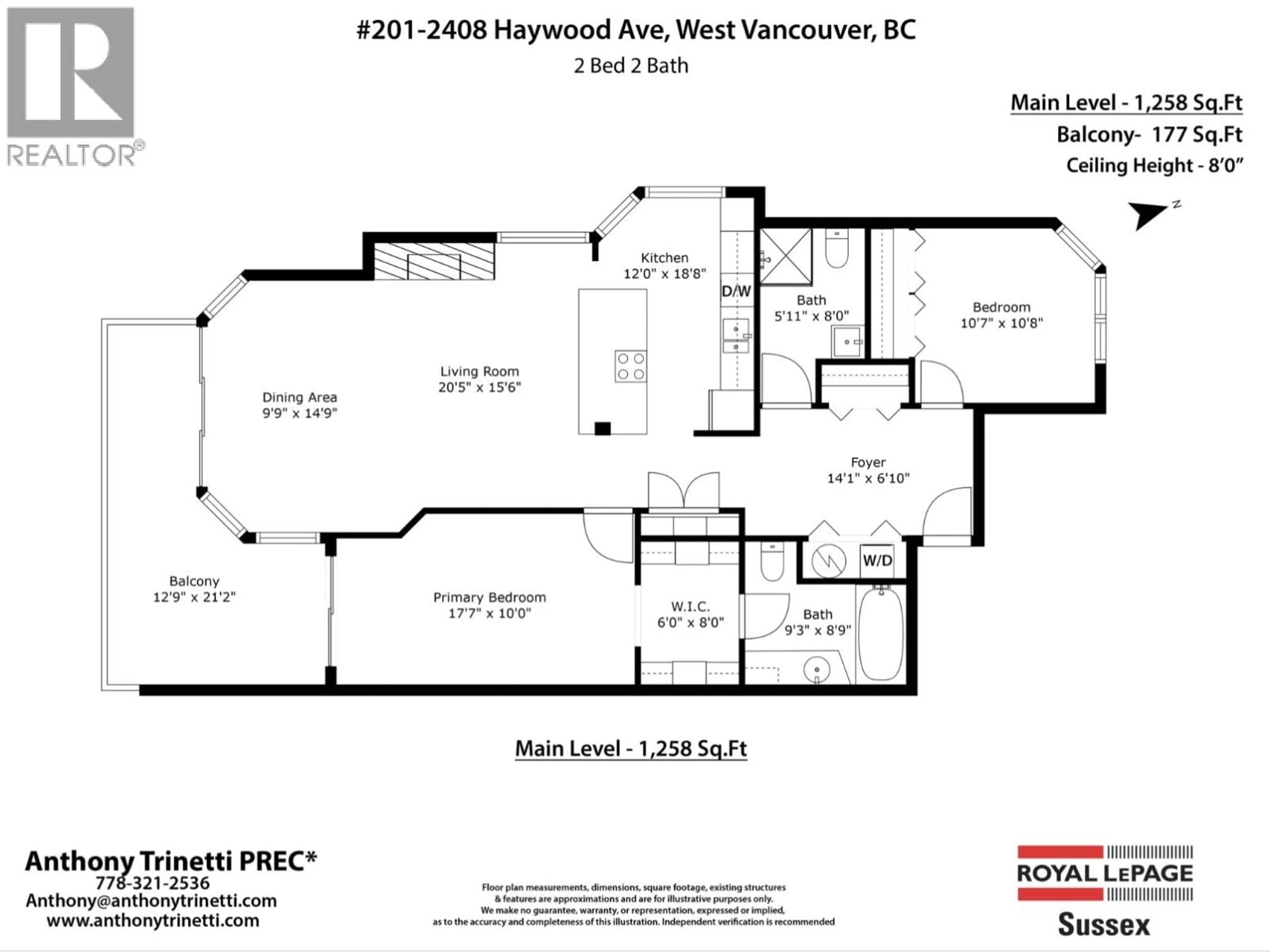 Floor plan for 201 - 2408 HAYWOOD AVENUE, West Vancouver British Columbia V7V1Y1