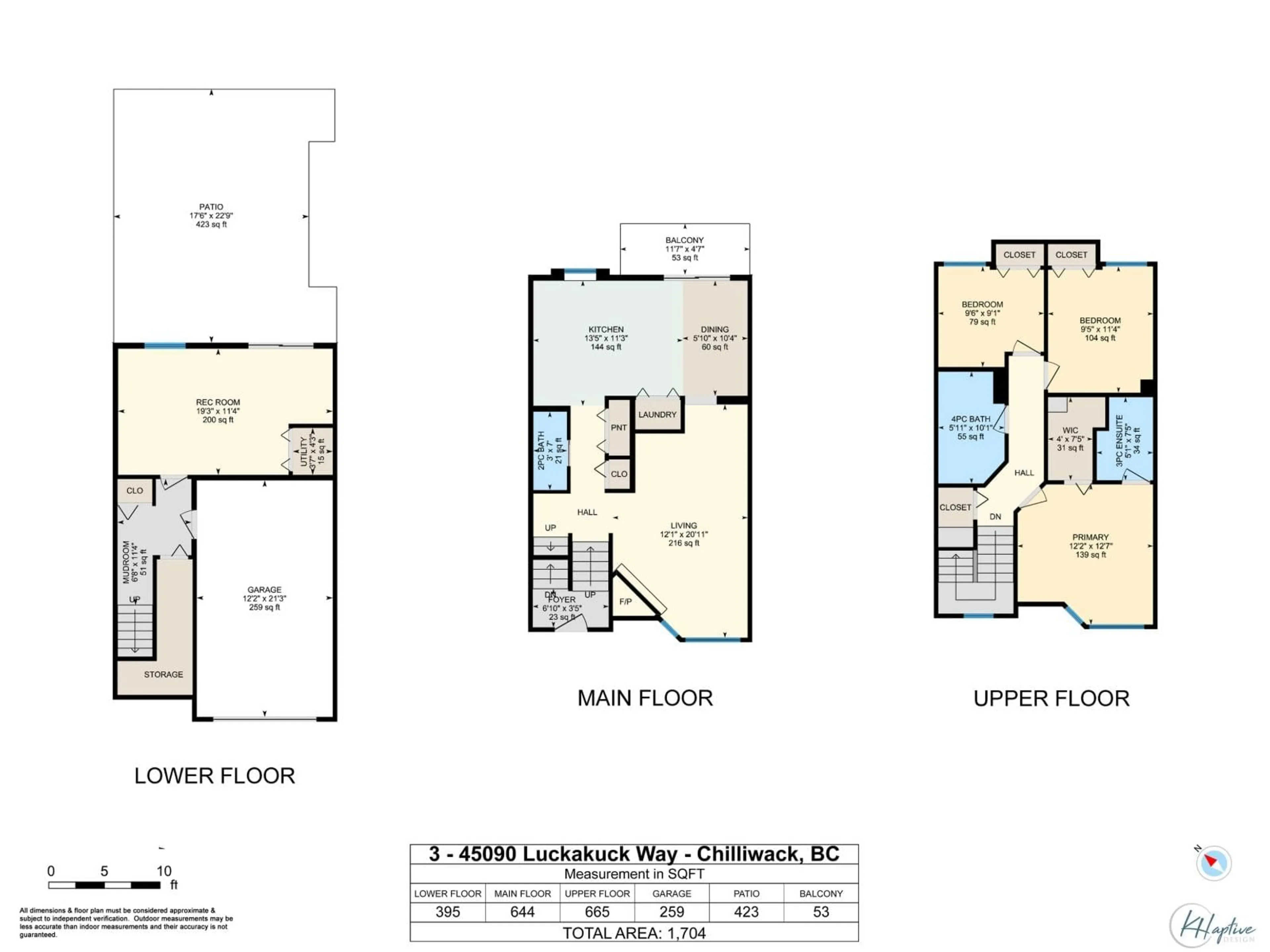 Floor plan for 3 - 45090 LUCKAKUCK WAY, Chilliwack British Columbia V2R3Z5
