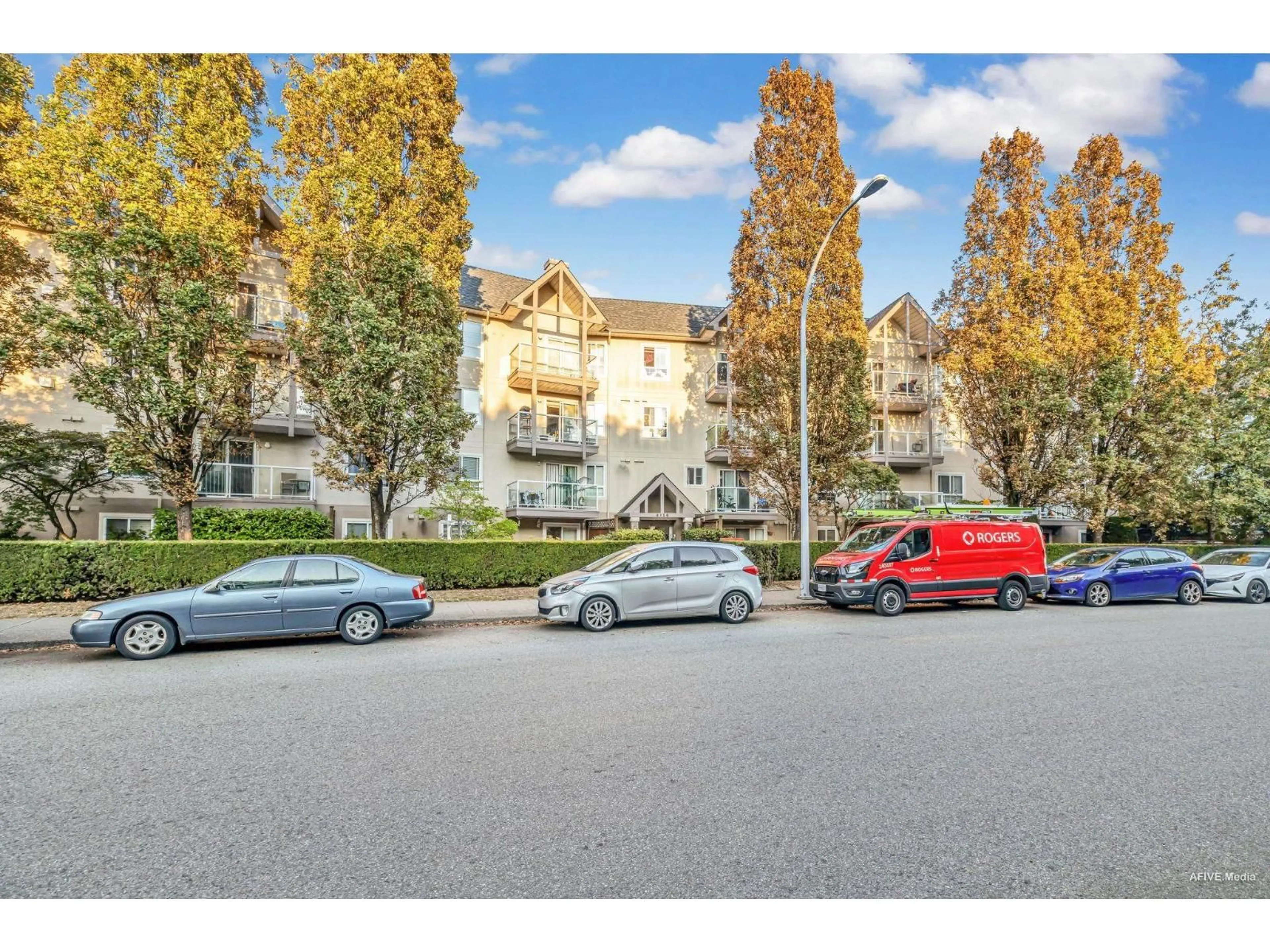 A pic from outside/outdoor area/front of a property/back of a property/a pic from drone, street for 210 - 8110 120A, Surrey British Columbia V3W3P3