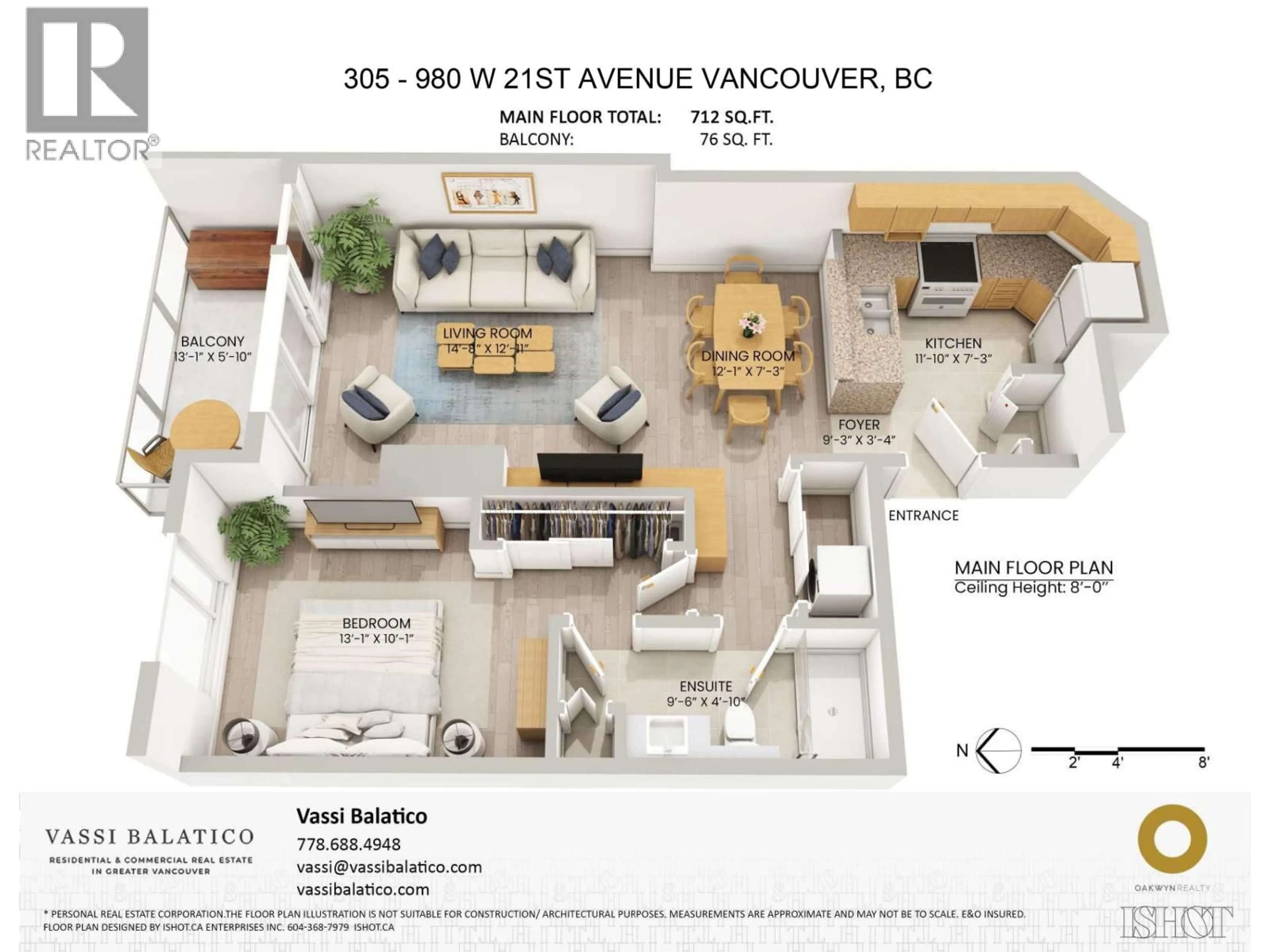 Floor plan for 305 - 980 21 AVENUE, Vancouver British Columbia V5Z1Z1