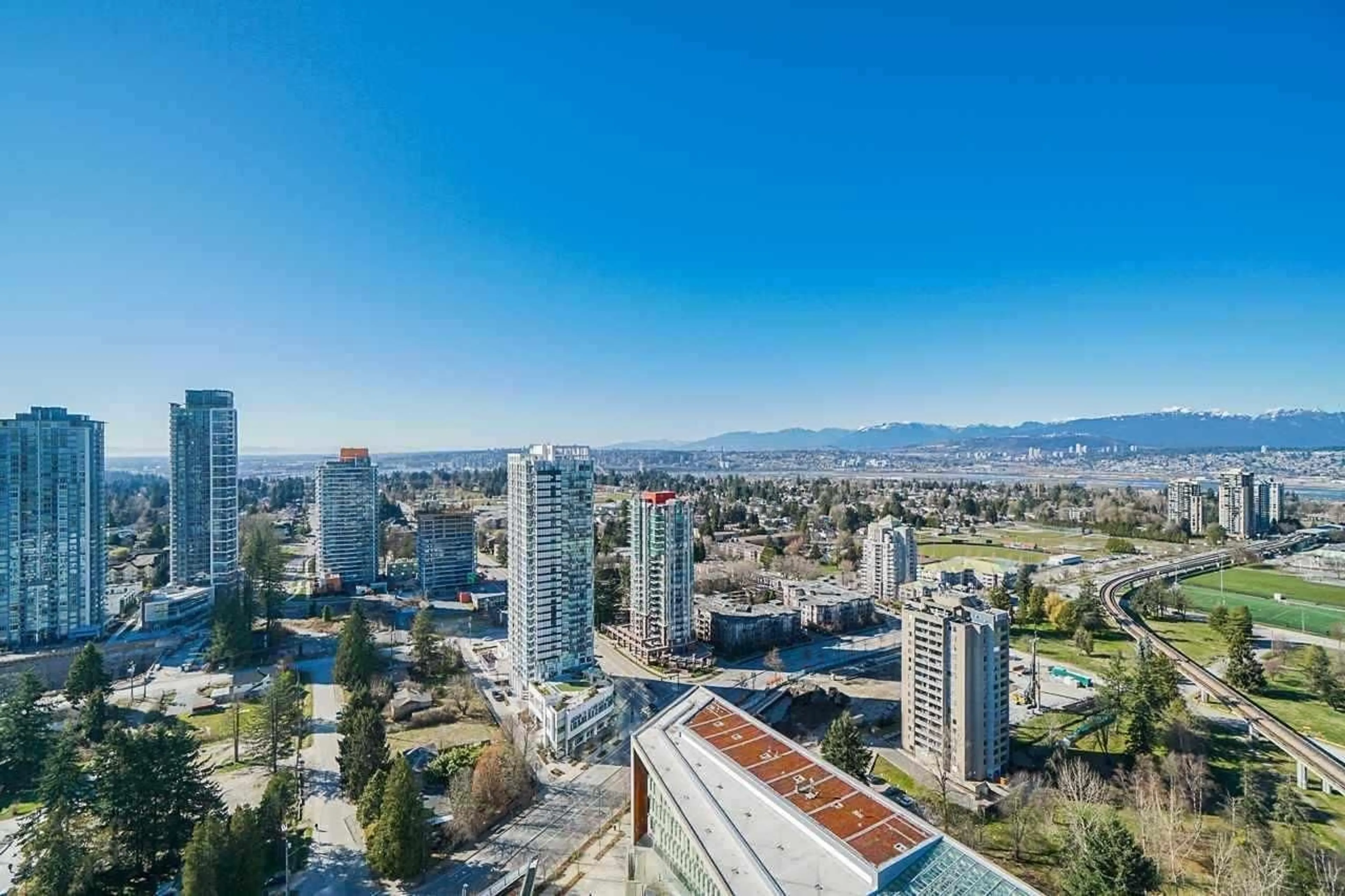 A pic from outside/outdoor area/front of a property/back of a property/a pic from drone, city buildings view from balcony for 3108 - 13495 CENTRAL, Surrey British Columbia V3T0K2