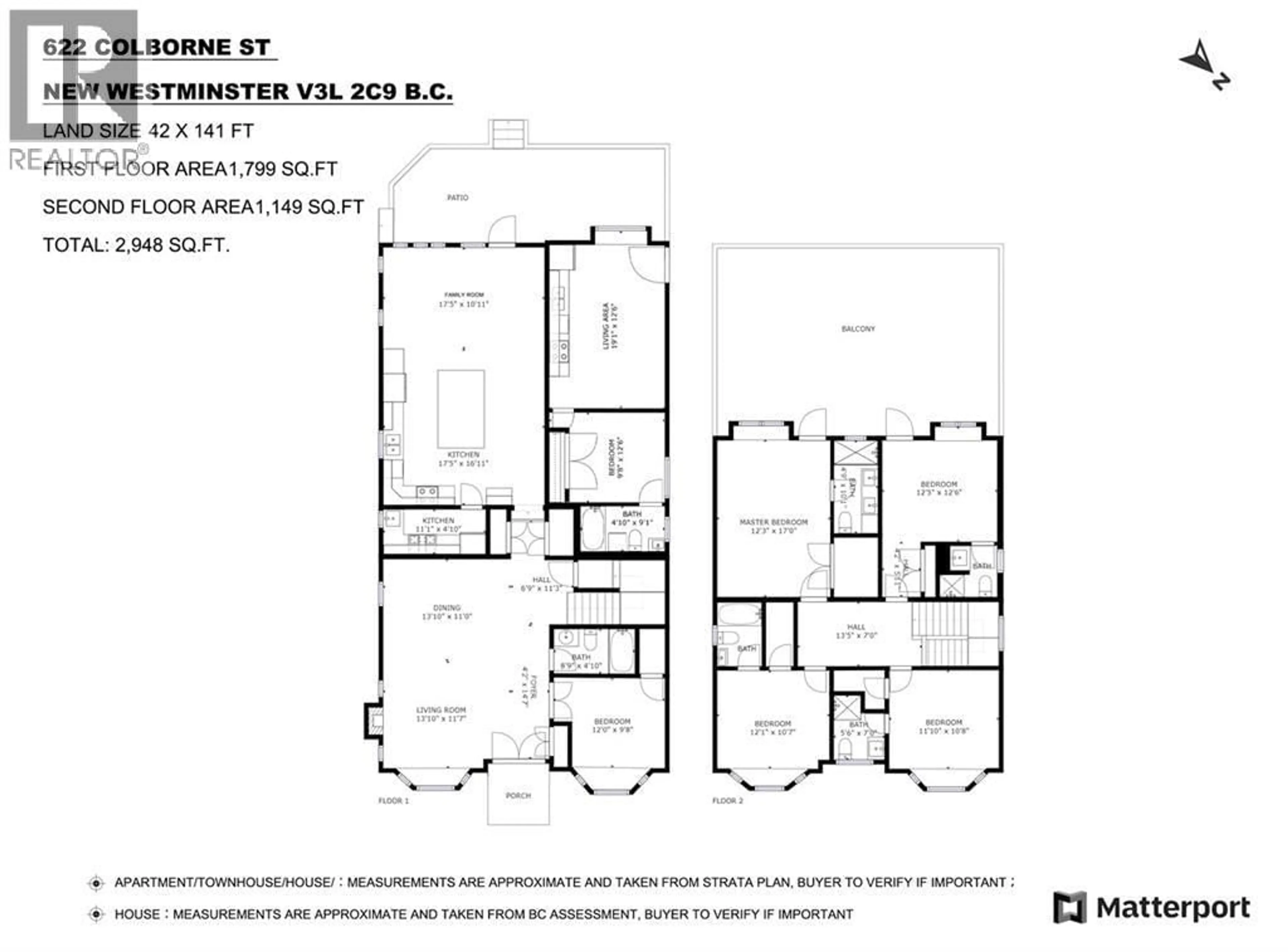 Floor plan for 622 COLBORNE STREET, New Westminster British Columbia V3L2C9