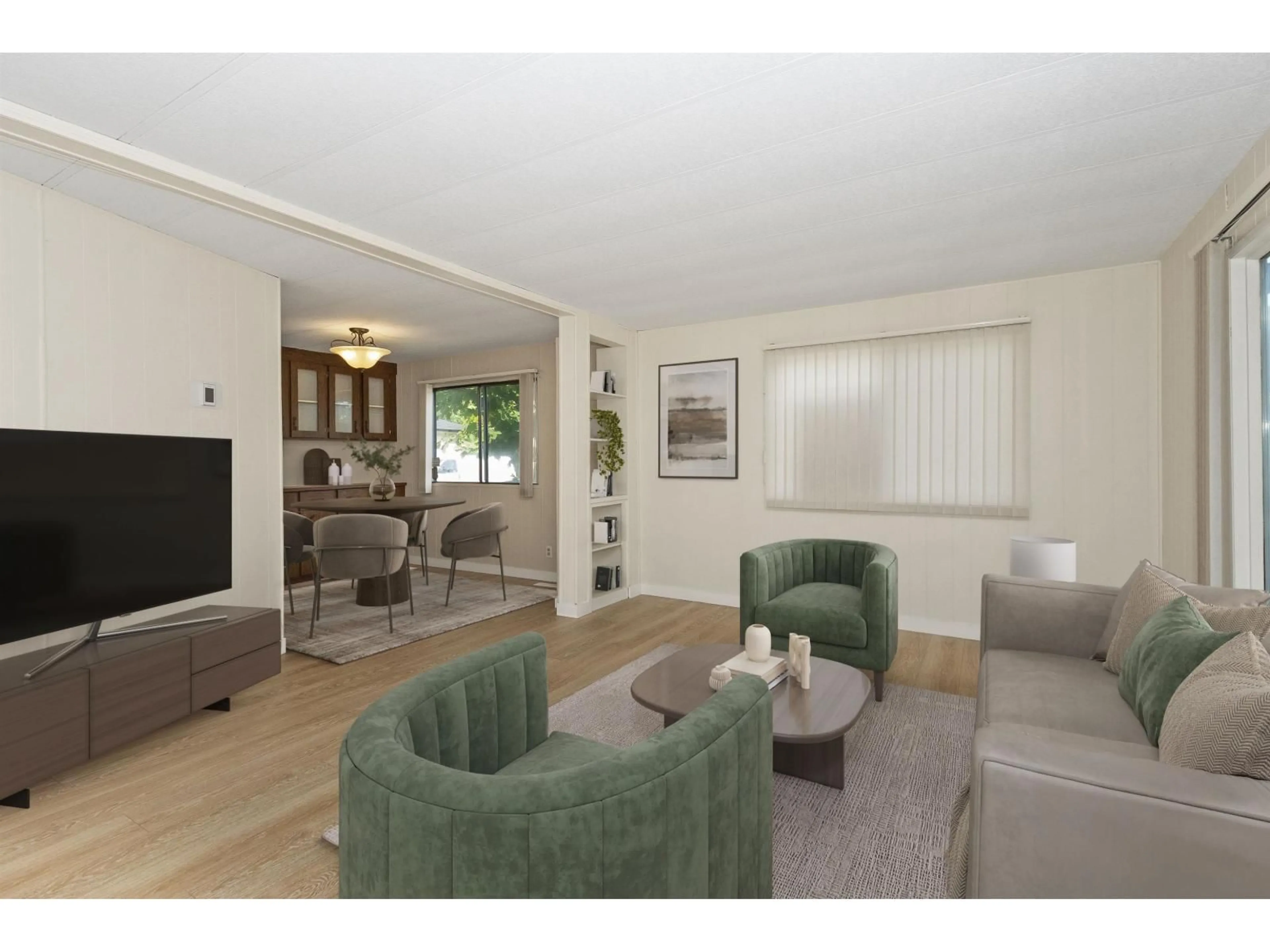 Living room with furniture, wood/laminate floor for 58 - 8220 KING GEORGE, Surrey British Columbia V3W6E1