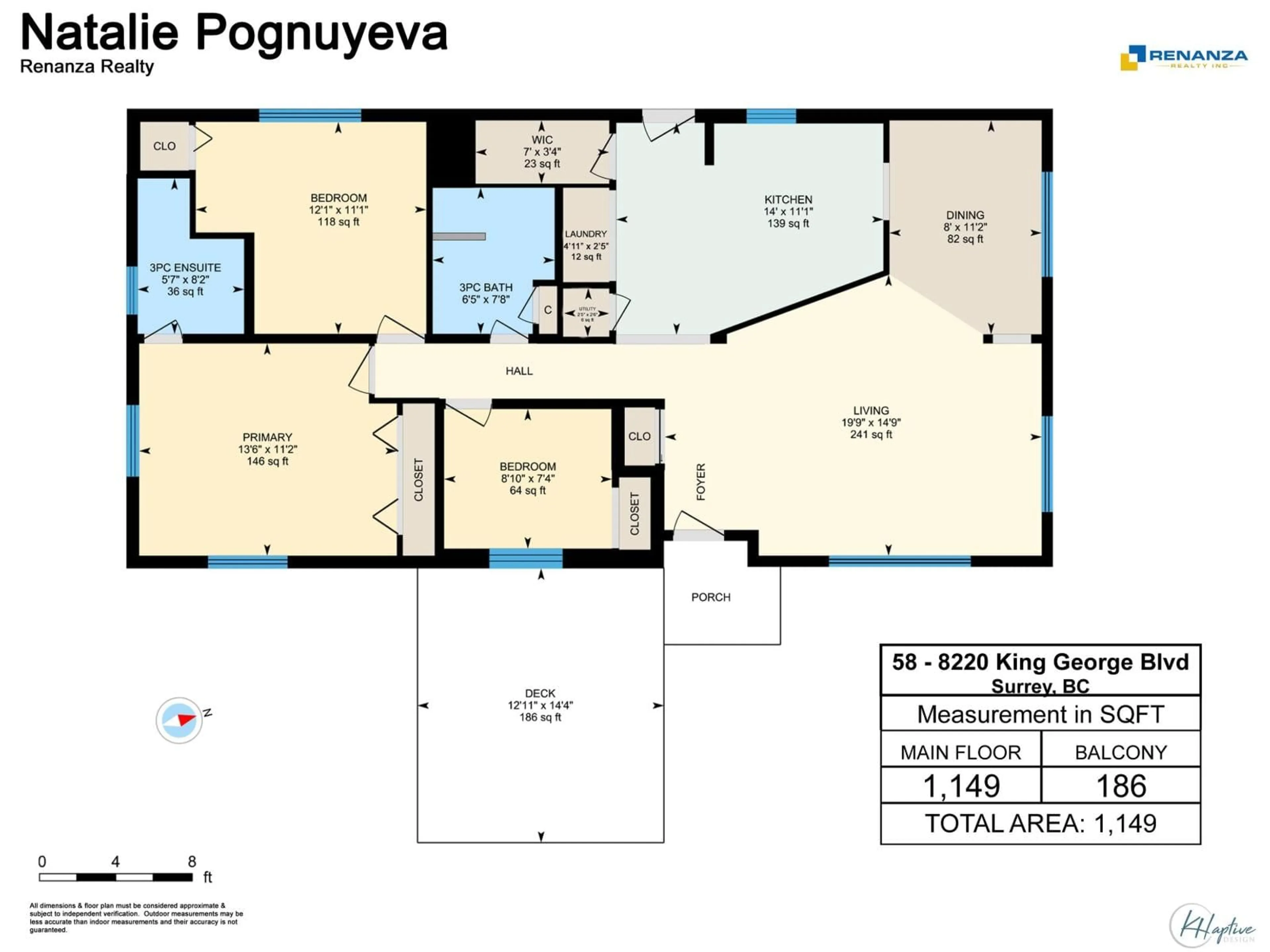 Floor plan for 58 - 8220 KING GEORGE, Surrey British Columbia V3W6E1