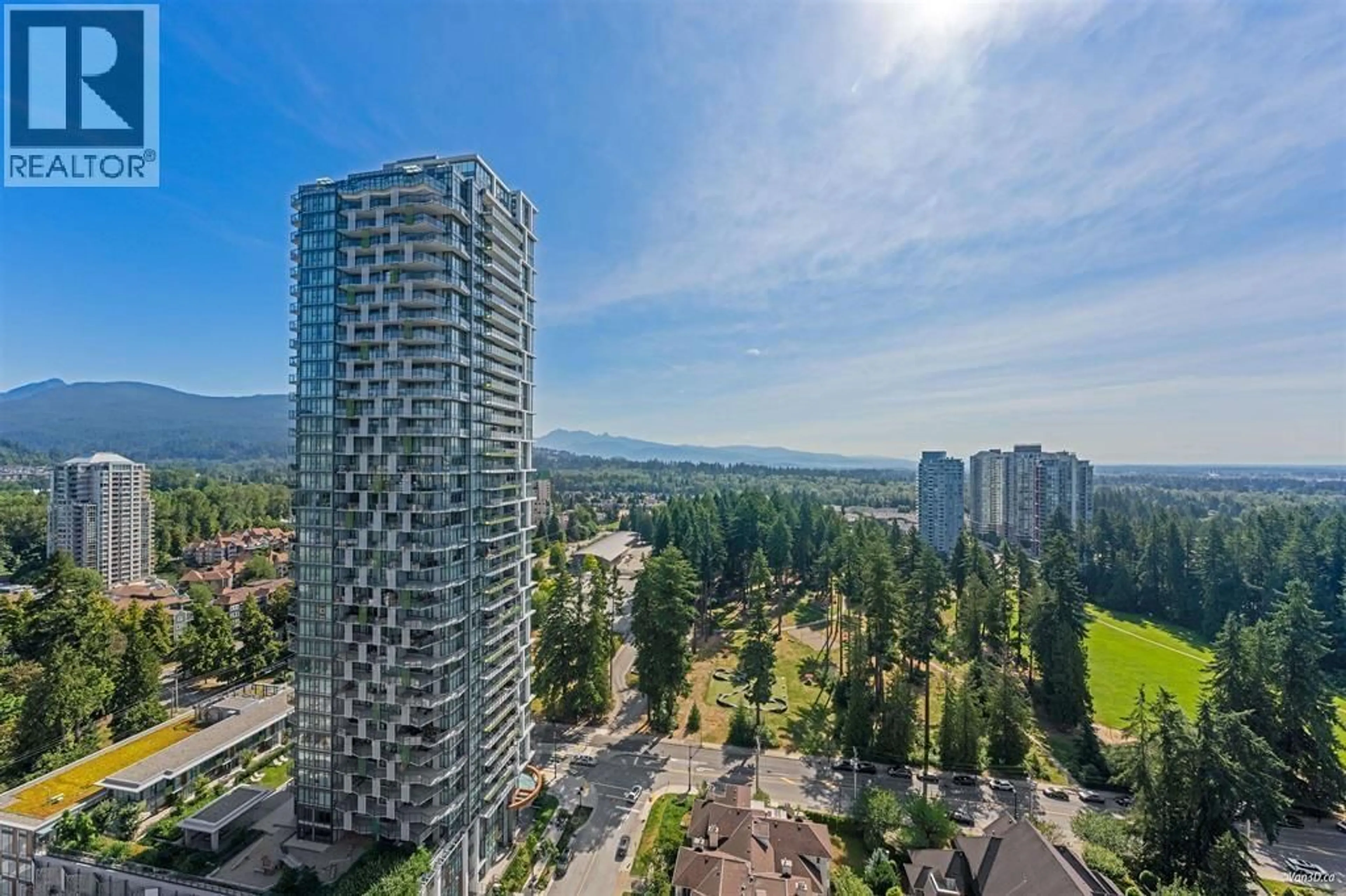 A pic from outside/outdoor area/front of a property/back of a property/a pic from drone, city buildings view from balcony for 3003 - 1178 HEFFLEY CRESCENT, Coquitlam British Columbia V3B0A7