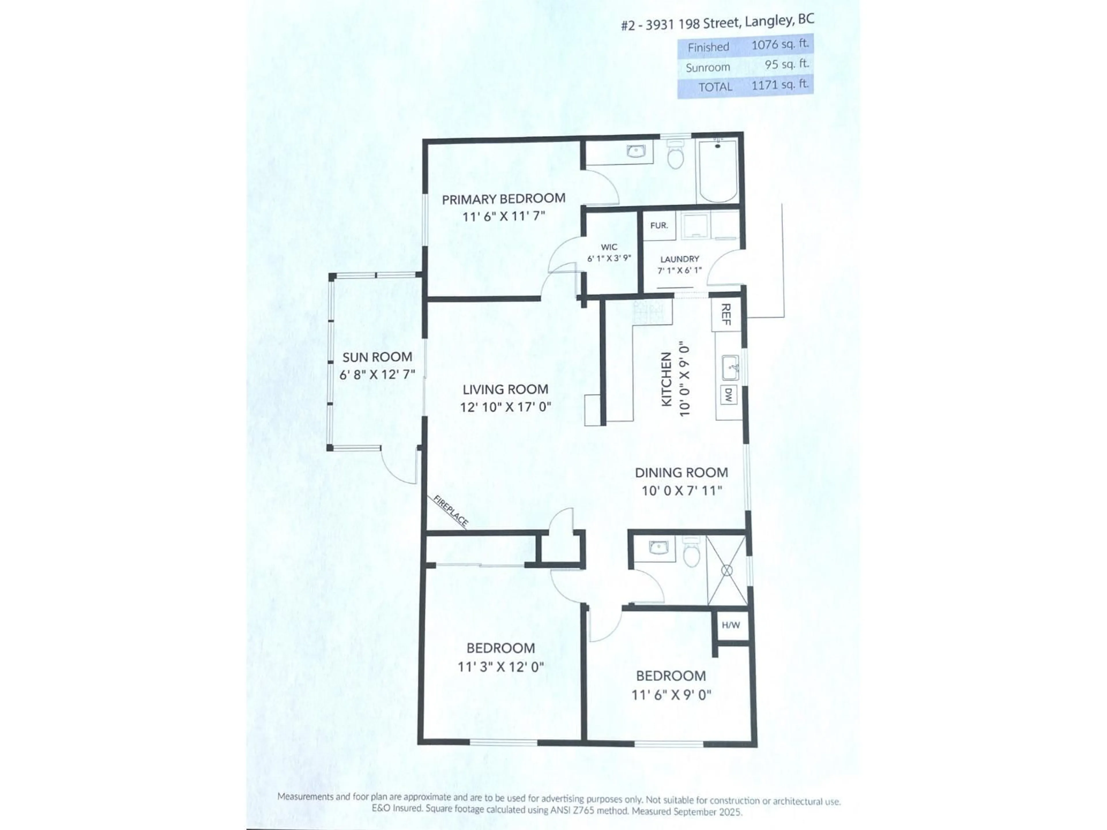 Floor plan for 2 - 3931 198, Langley British Columbia V3A1C9