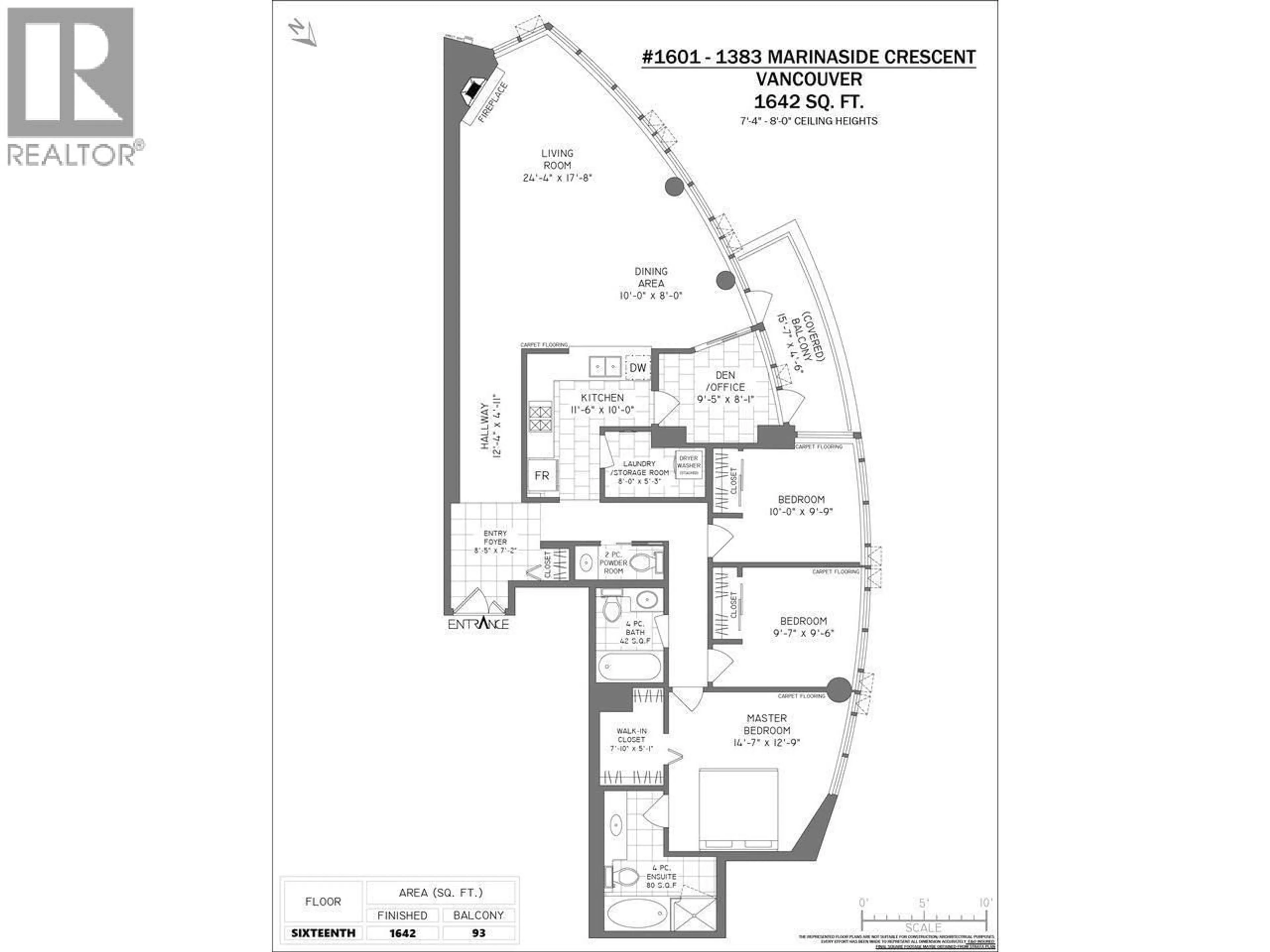 Floor plan for 1601 - 1383 MARINASIDE CRESCENT, Vancouver British Columbia V6Z2W9