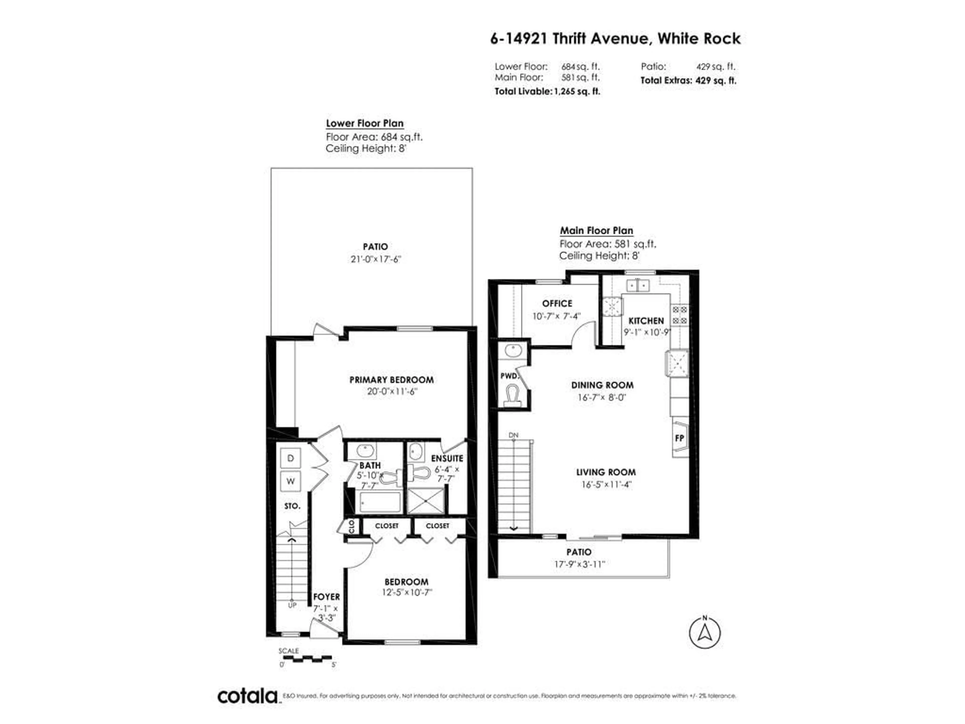Floor plan for 6 - 14921 THRIFT, White Rock British Columbia V4B2J8