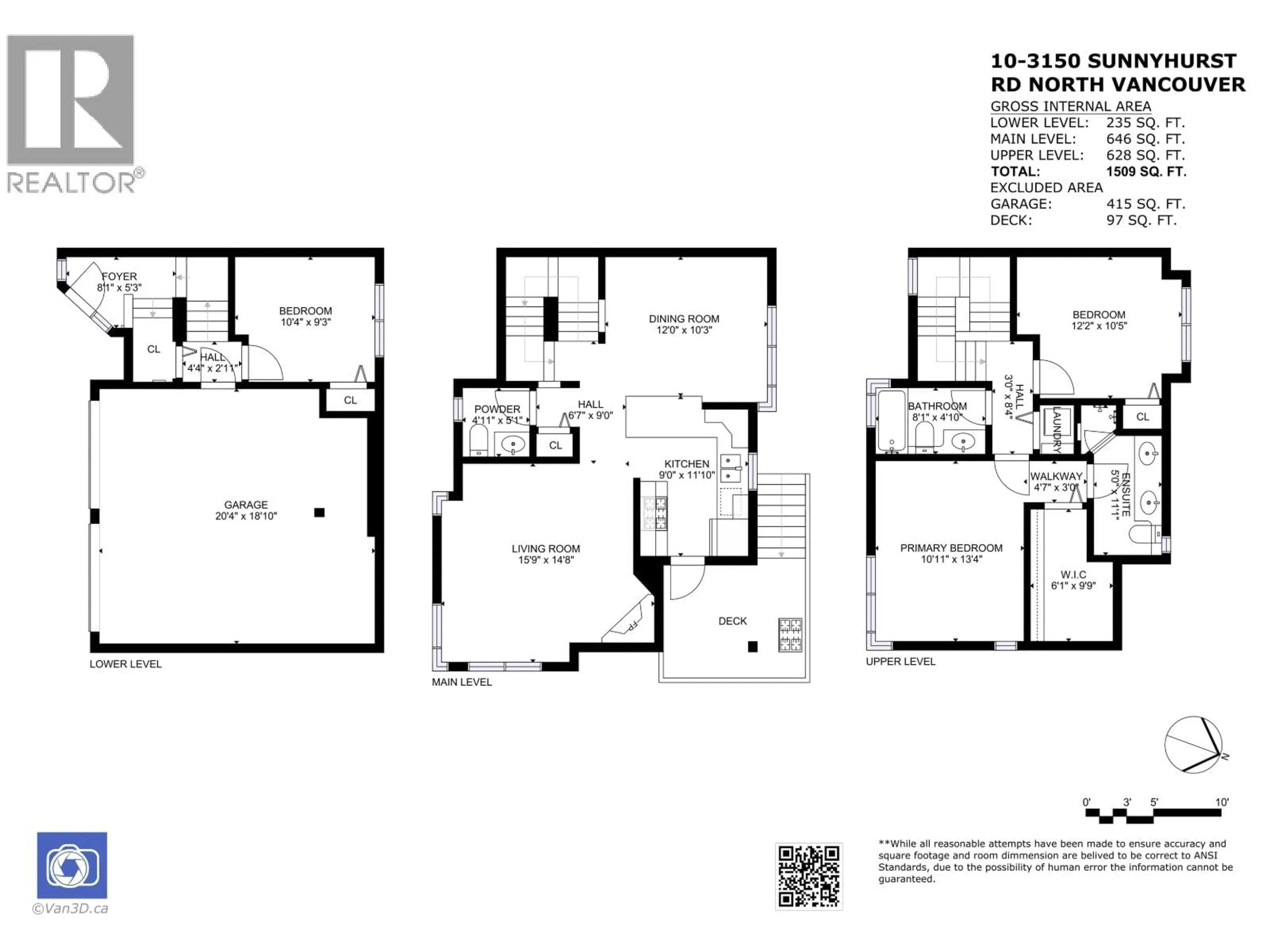 Floor plan for 10 - 3150 SUNNYHURST ROAD, North Vancouver British Columbia V7K2G3