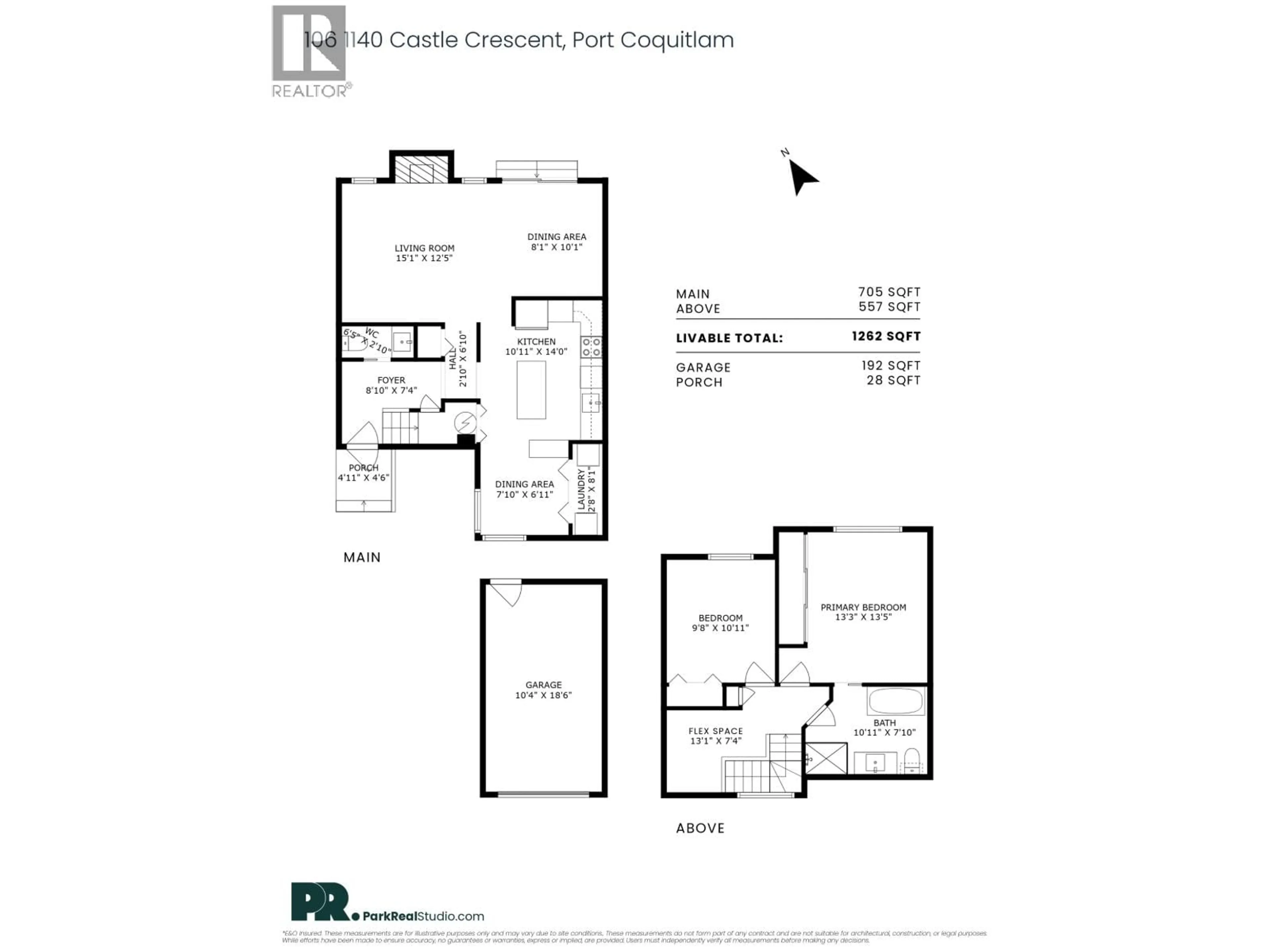 Floor plan for 106 - 1140 CASTLE CRESCENT, Port Coquitlam British Columbia V3C5M3