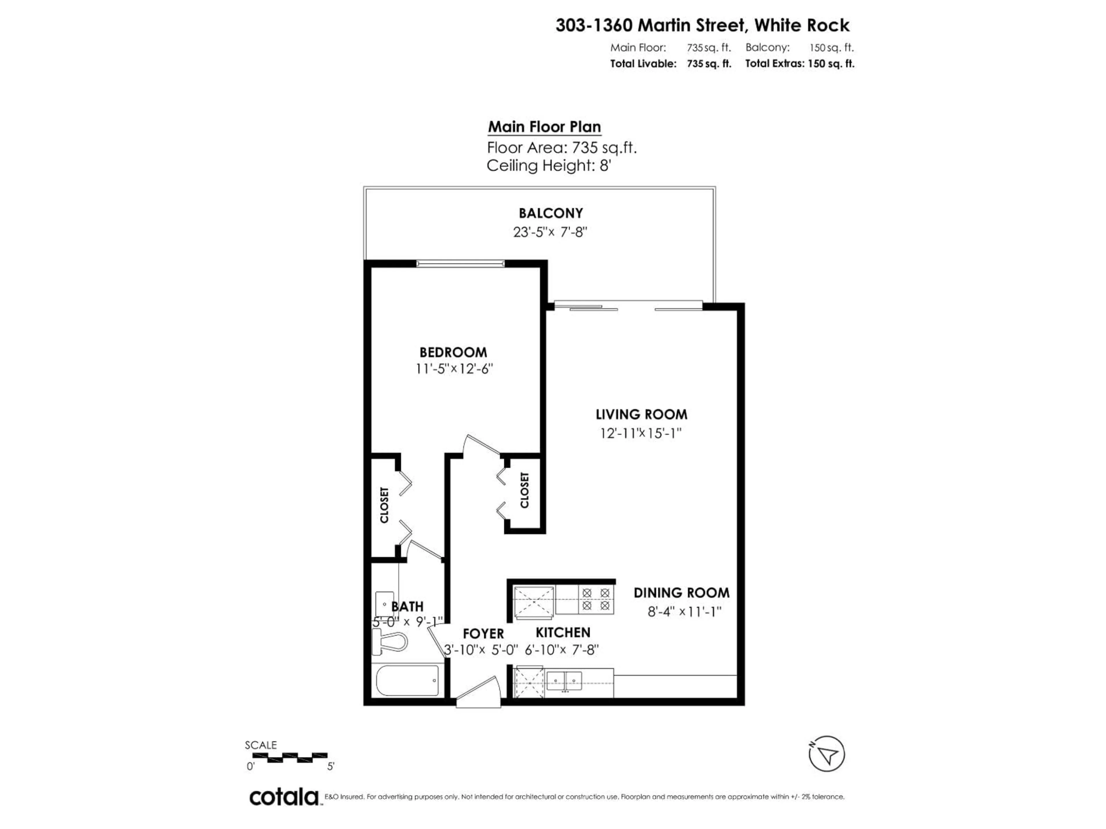 Floor plan for 303 - 1360 MARTIN, White Rock British Columbia V4B3W5