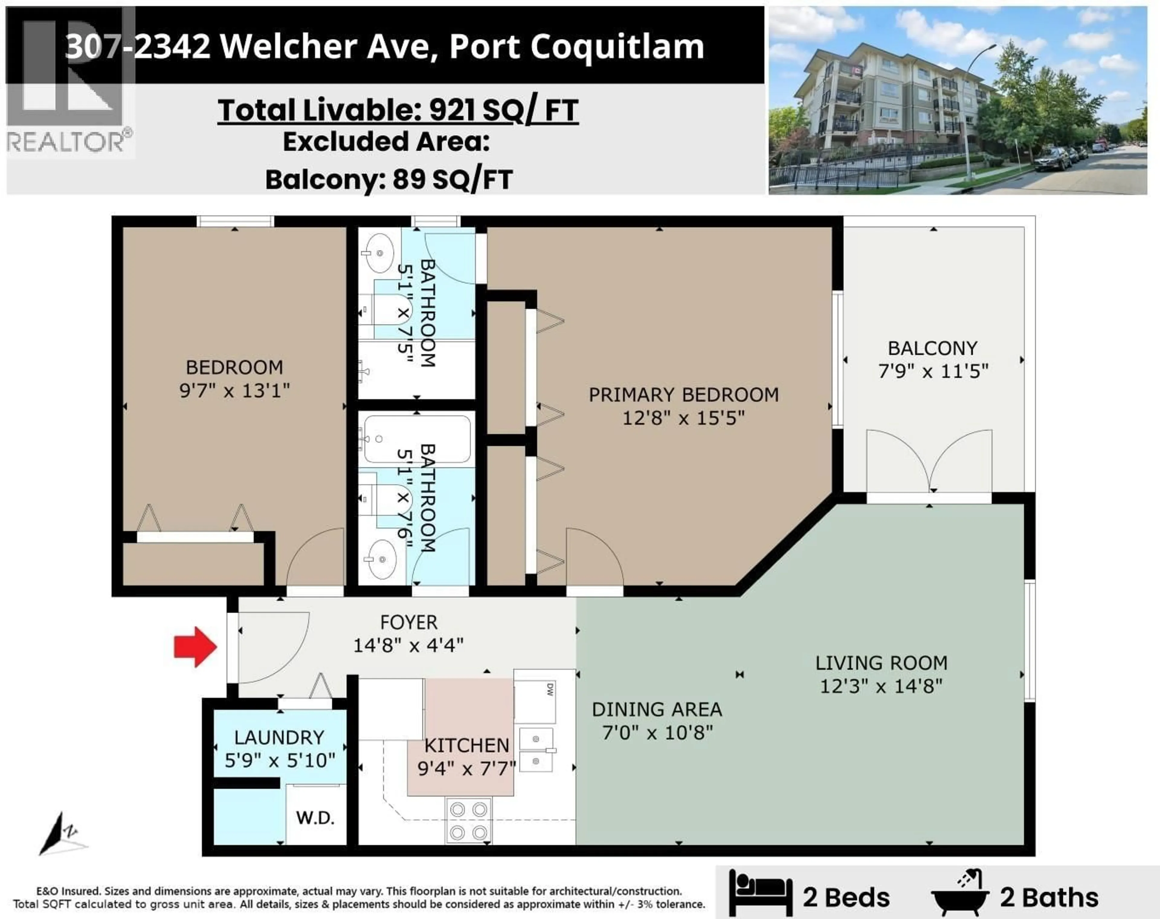 Floor plan for 307 - 2342 WELCHER AVENUE, Port Coquitlam British Columbia V3C1X5