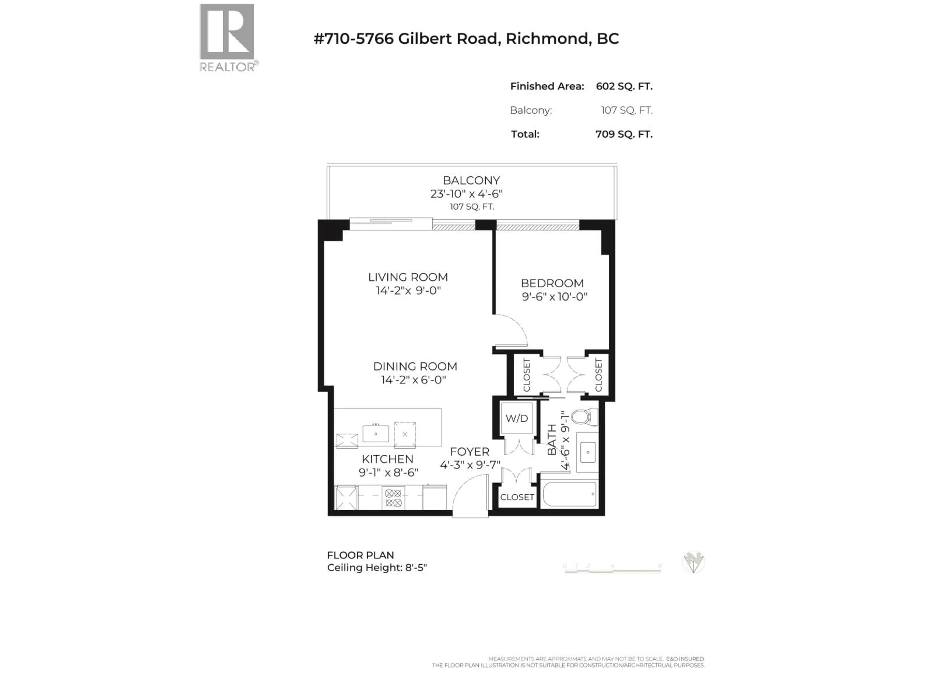 Floor plan for 710 - 5766 GILBERT ROAD, Richmond British Columbia V6X1B7