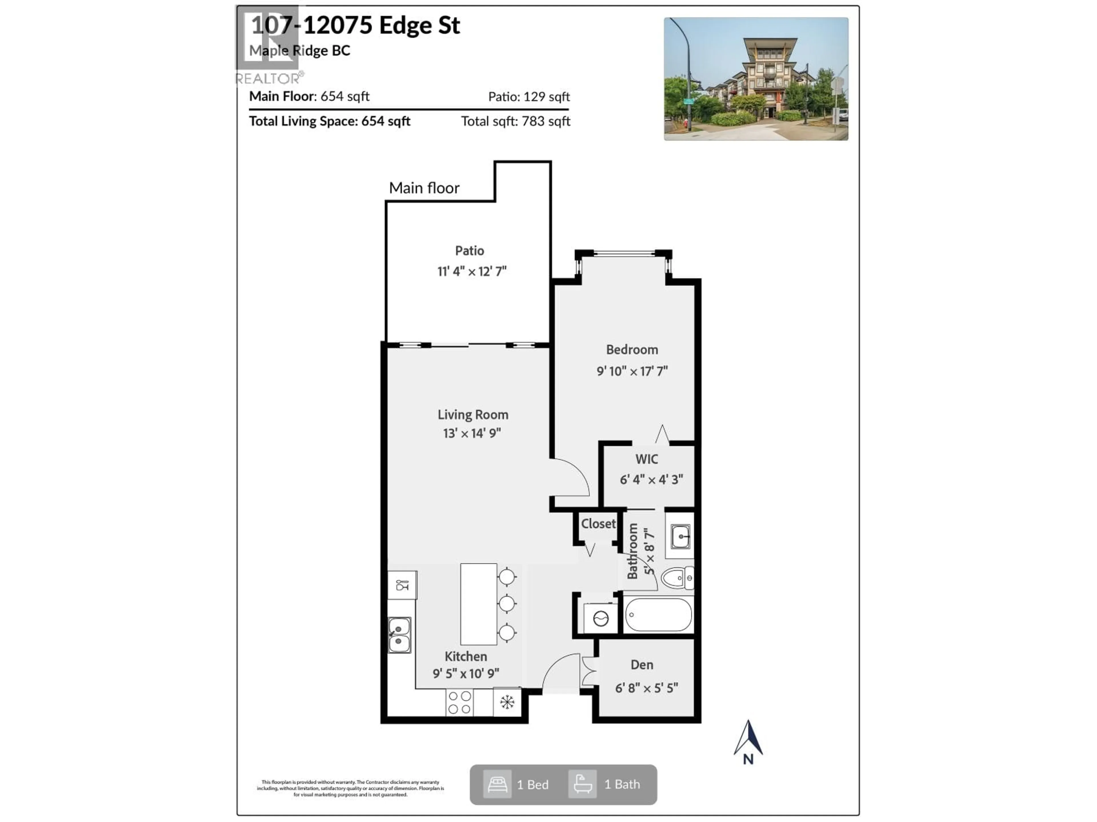 Floor plan for 107 - 12075 EDGE STREET, Maple Ridge British Columbia V2X9E6