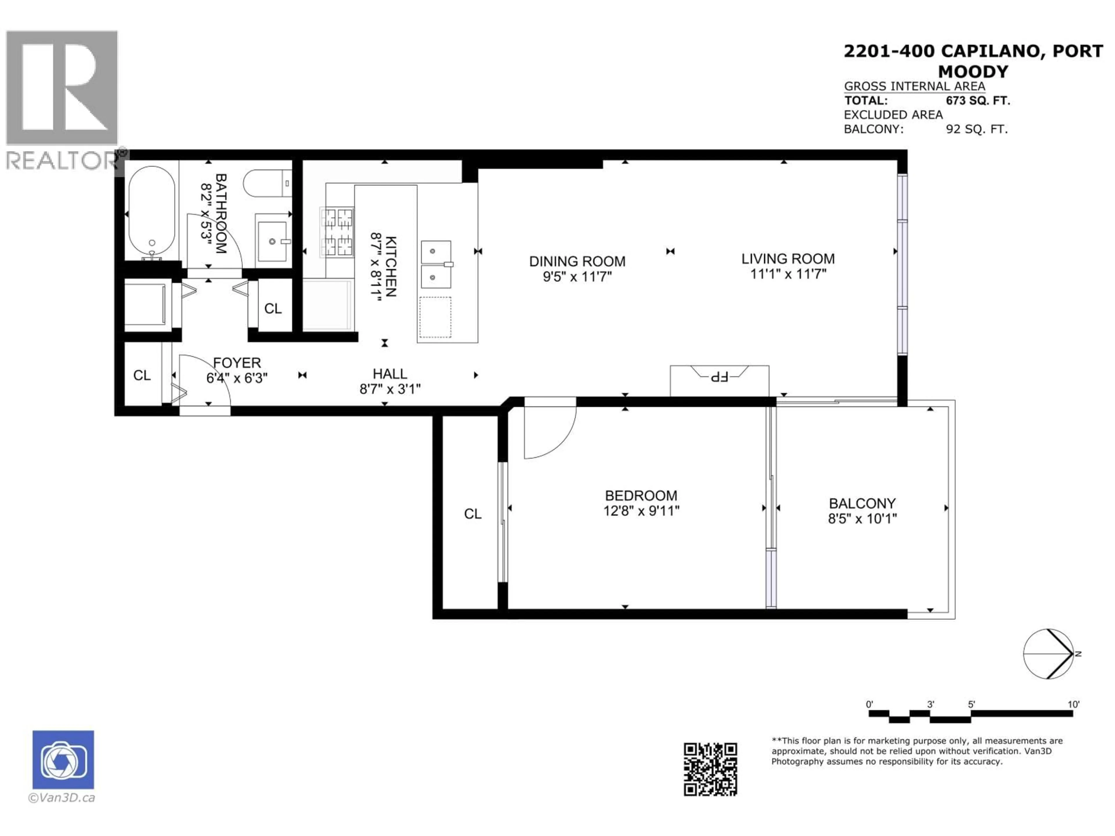 Floor plan for 2201 - 400 CAPILANO ROAD, Port Moody British Columbia V3H0E1