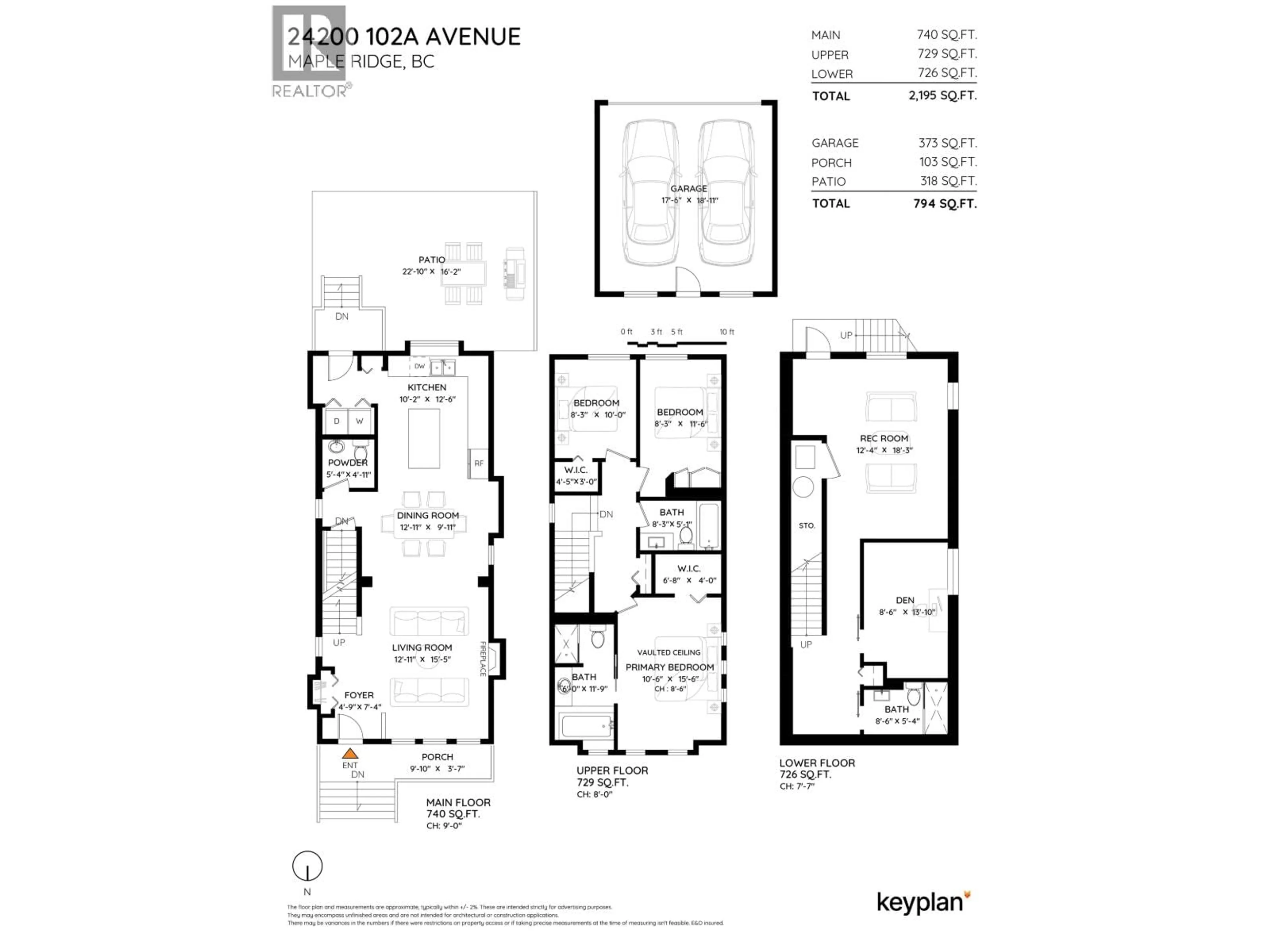 Floor plan for 24200 102A AVENUE, Maple Ridge British Columbia V2W2E4