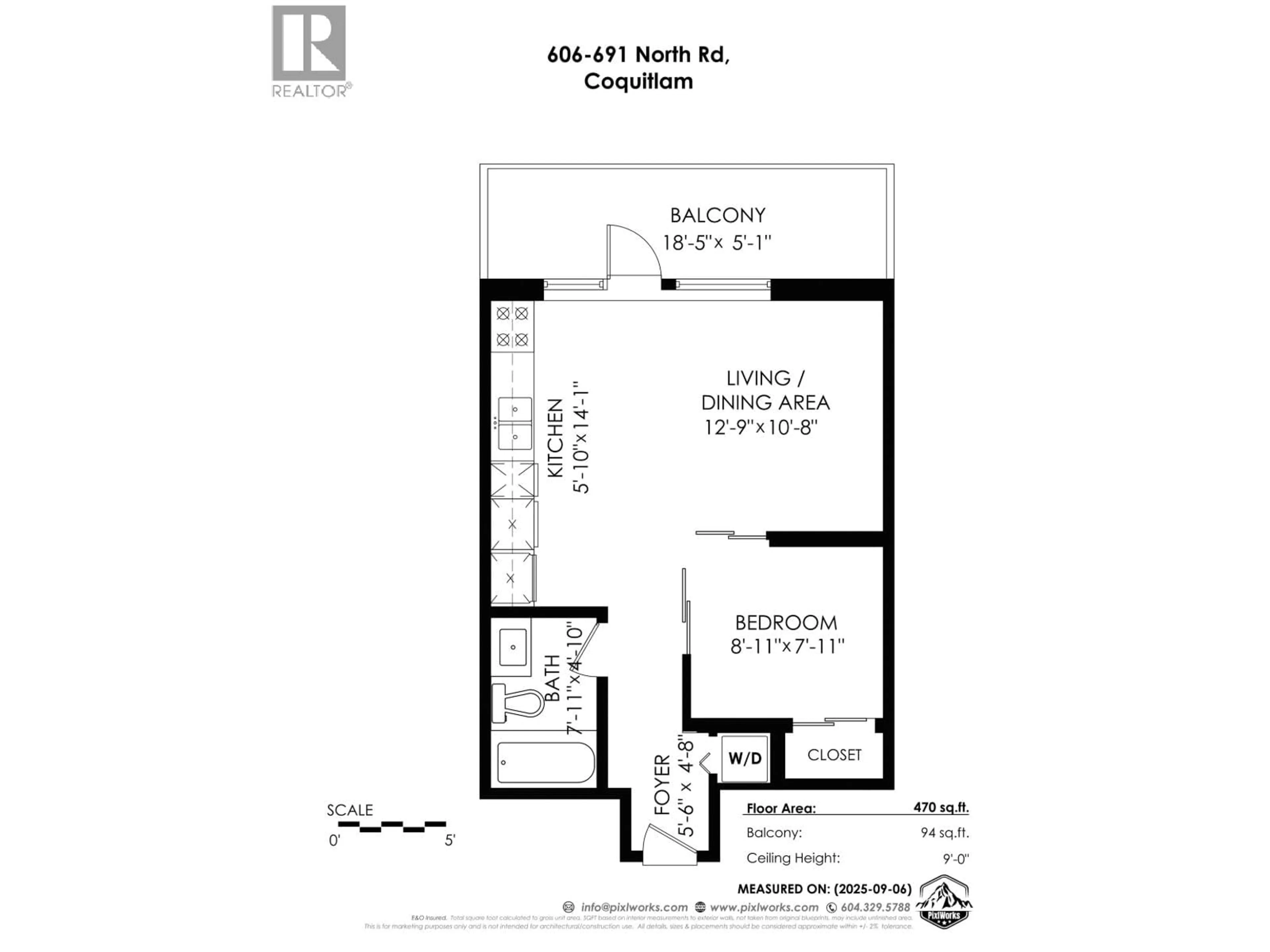 Floor plan for 606 - 691 NORTH ROAD, Coquitlam British Columbia V3J0H9