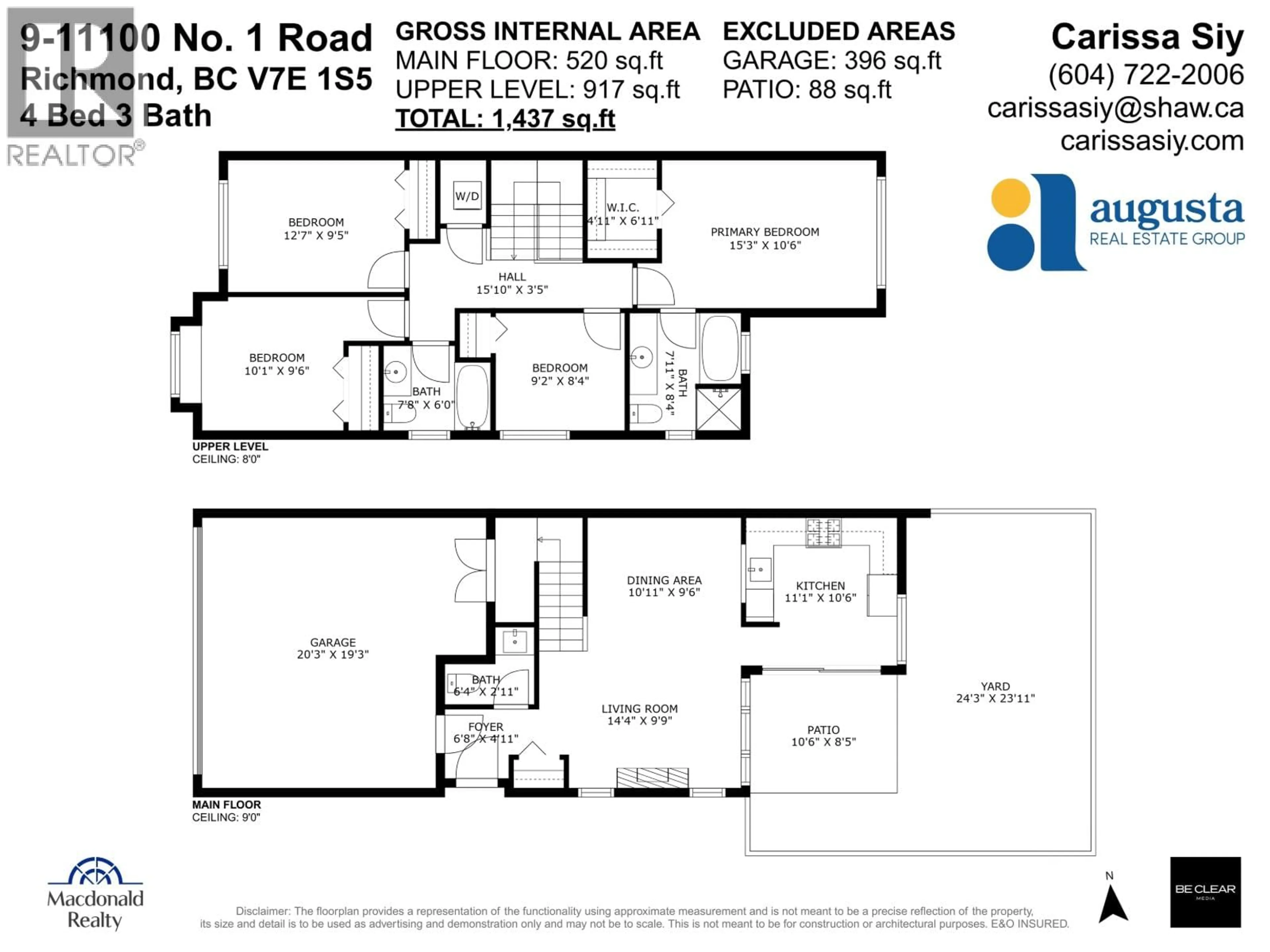 Floor plan for 9 - 11100 NO 1 ROAD, Richmond British Columbia V7E1S5