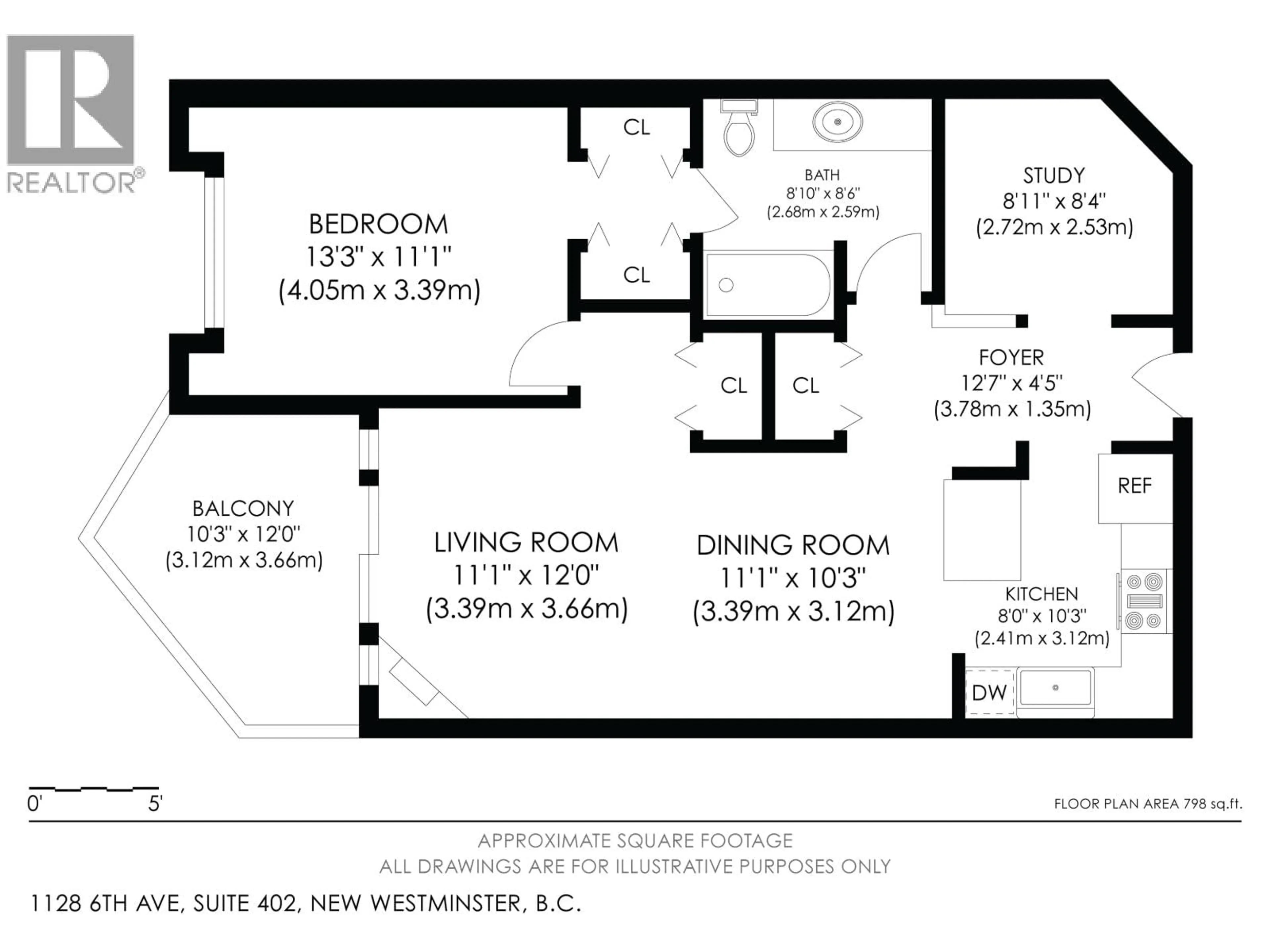 Floor plan for 402 - 1128 SIXTH AVENUE, New Westminster British Columbia V3M6V8