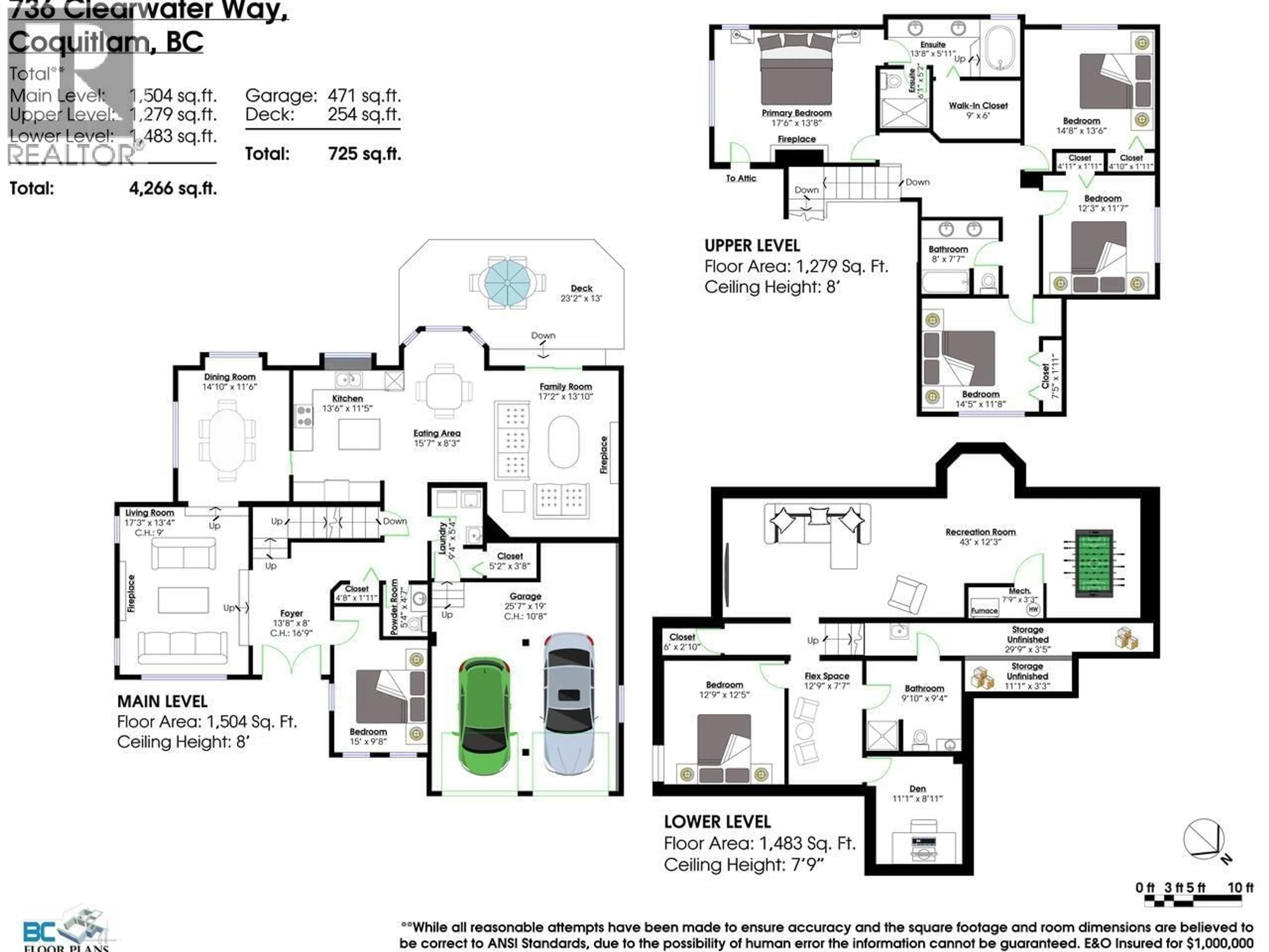 Floor plan for 736 CLEARWATER WAY, Coquitlam British Columbia V3C6A3