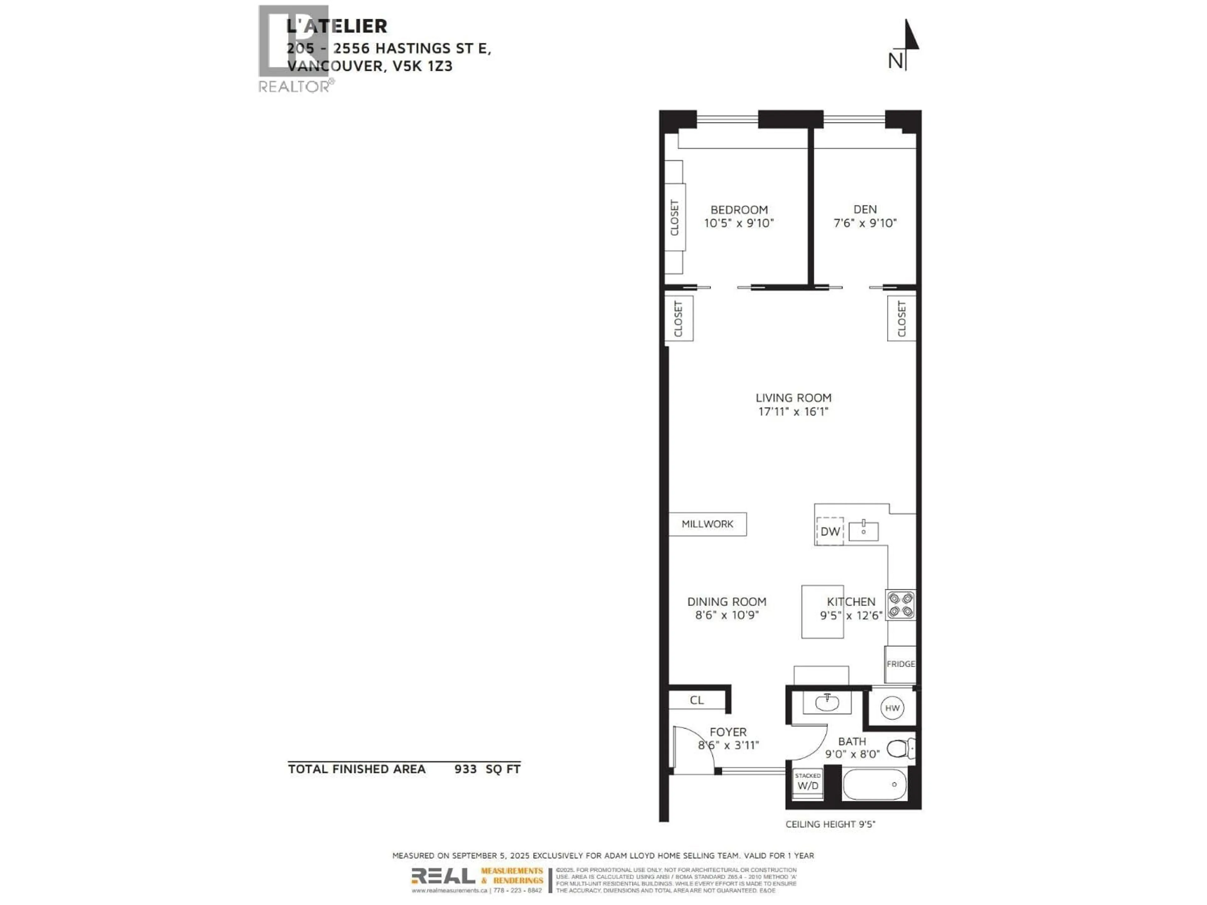Floor plan for 205 - 2556 HASTINGS STREET, Vancouver British Columbia V5K1Z3