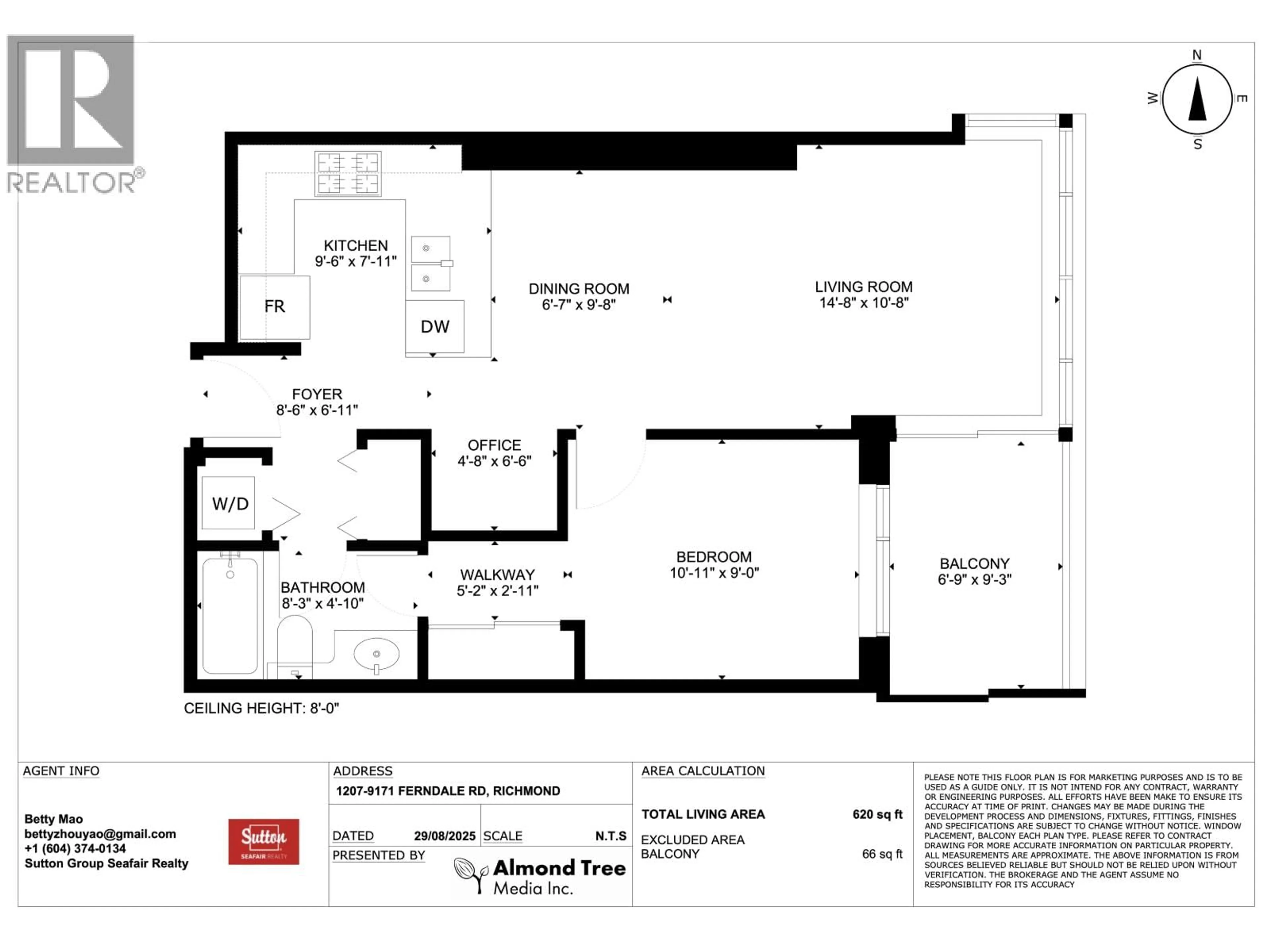 Floor plan for 1207 - 9171 FERNDALE ROAD, Richmond British Columbia V6Y0A5