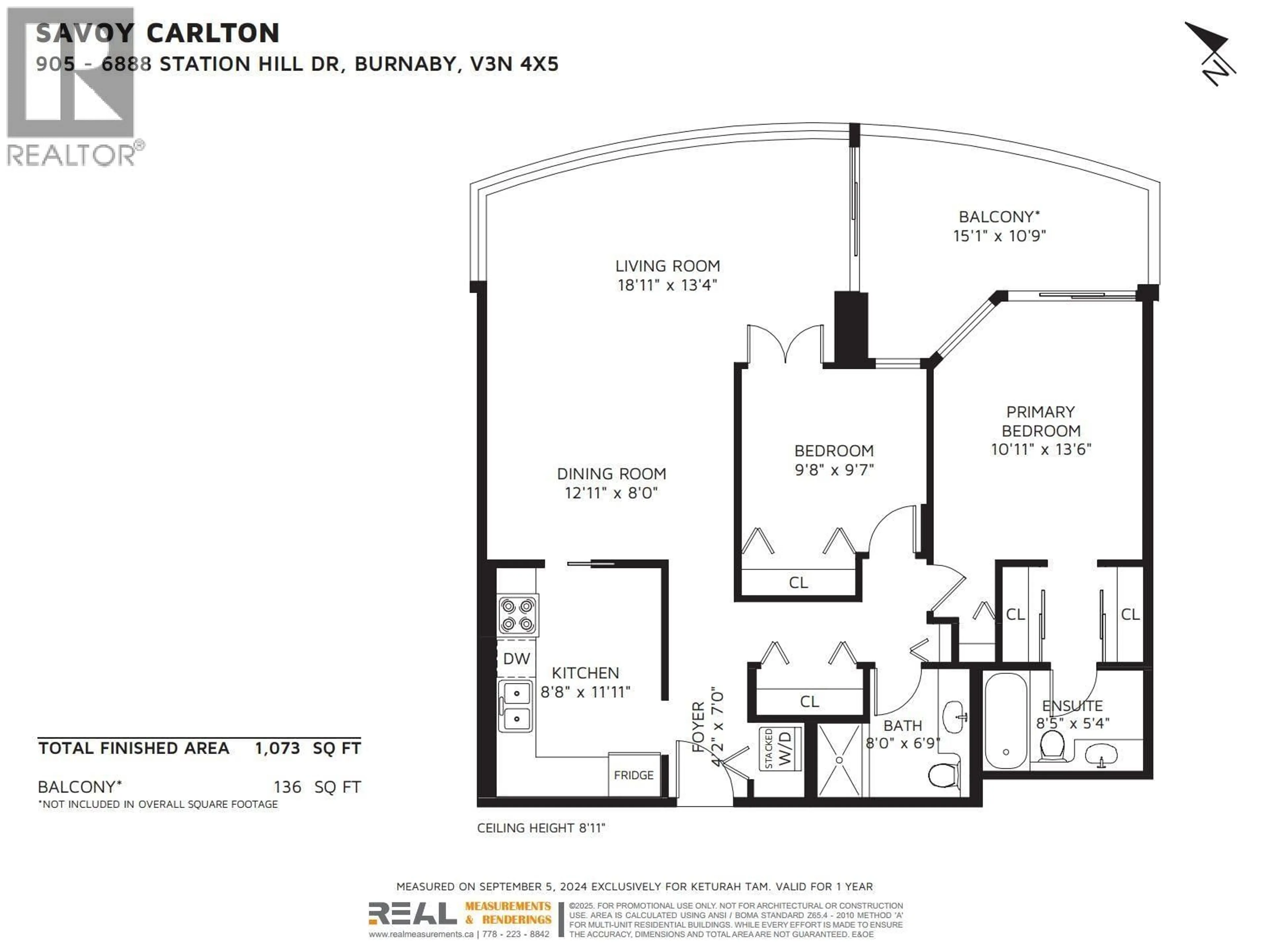 Floor plan for 905 - 6888 STATION HILL DRIVE, Burnaby British Columbia V3N4X5
