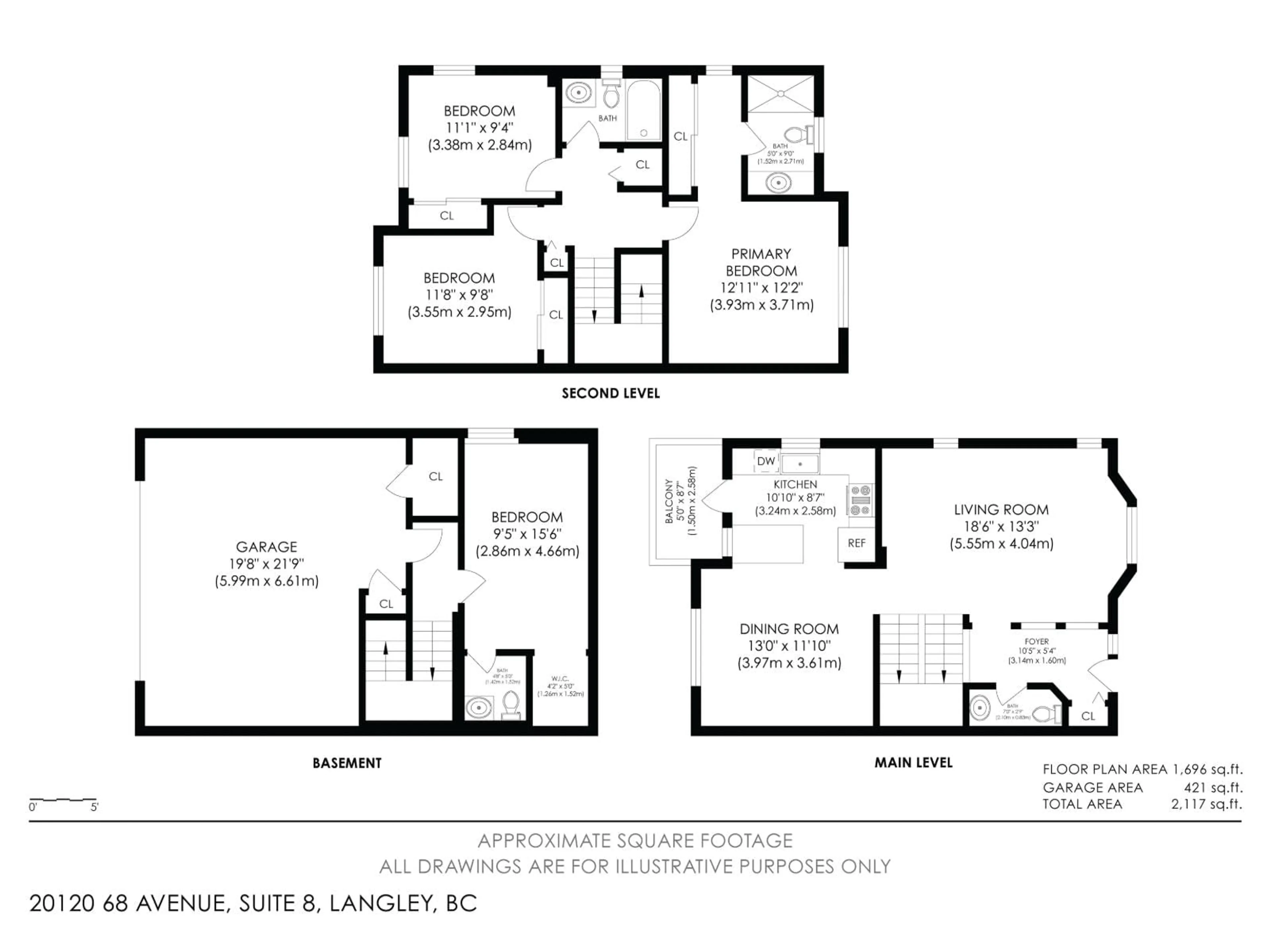 Floor plan for 8 - 20120 68, Langley British Columbia V2Y3E9