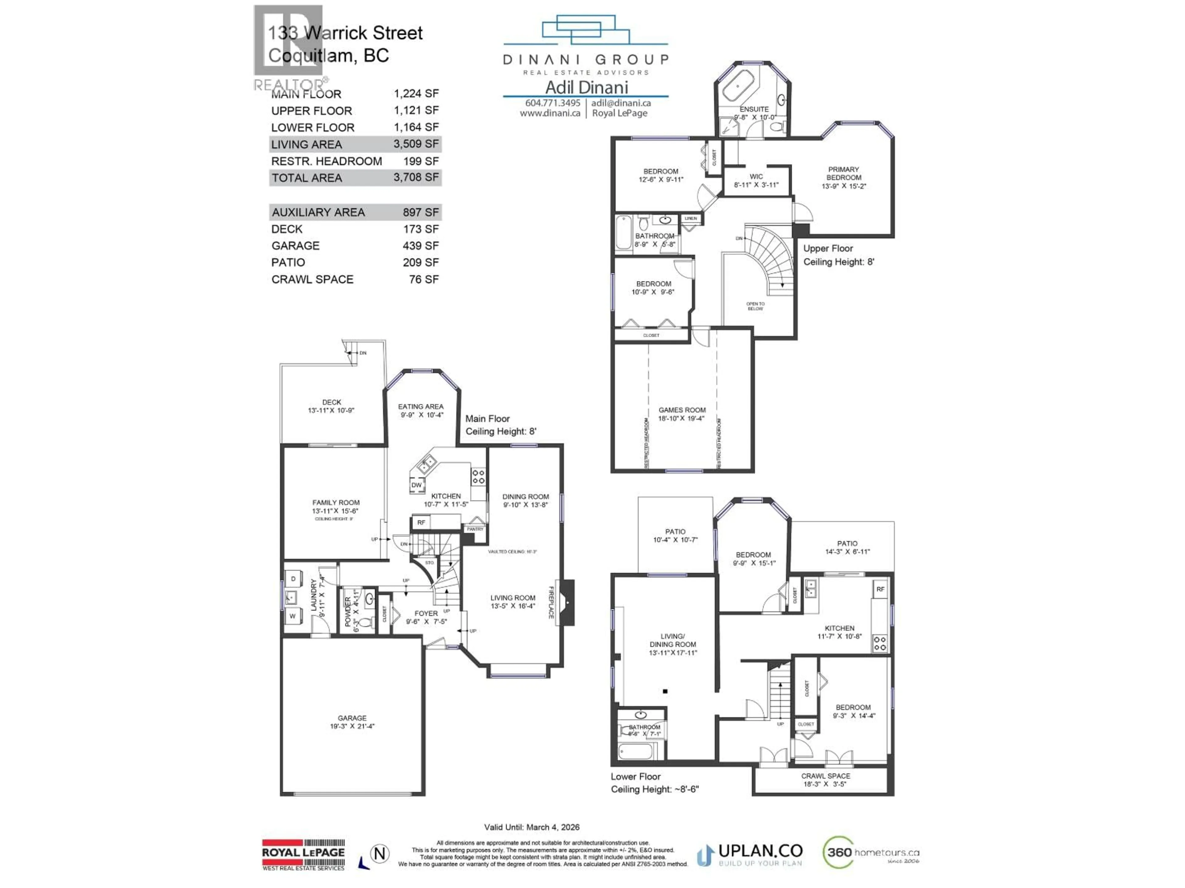 Floor plan for 133 WARRICK STREET, Coquitlam British Columbia V3K5L3