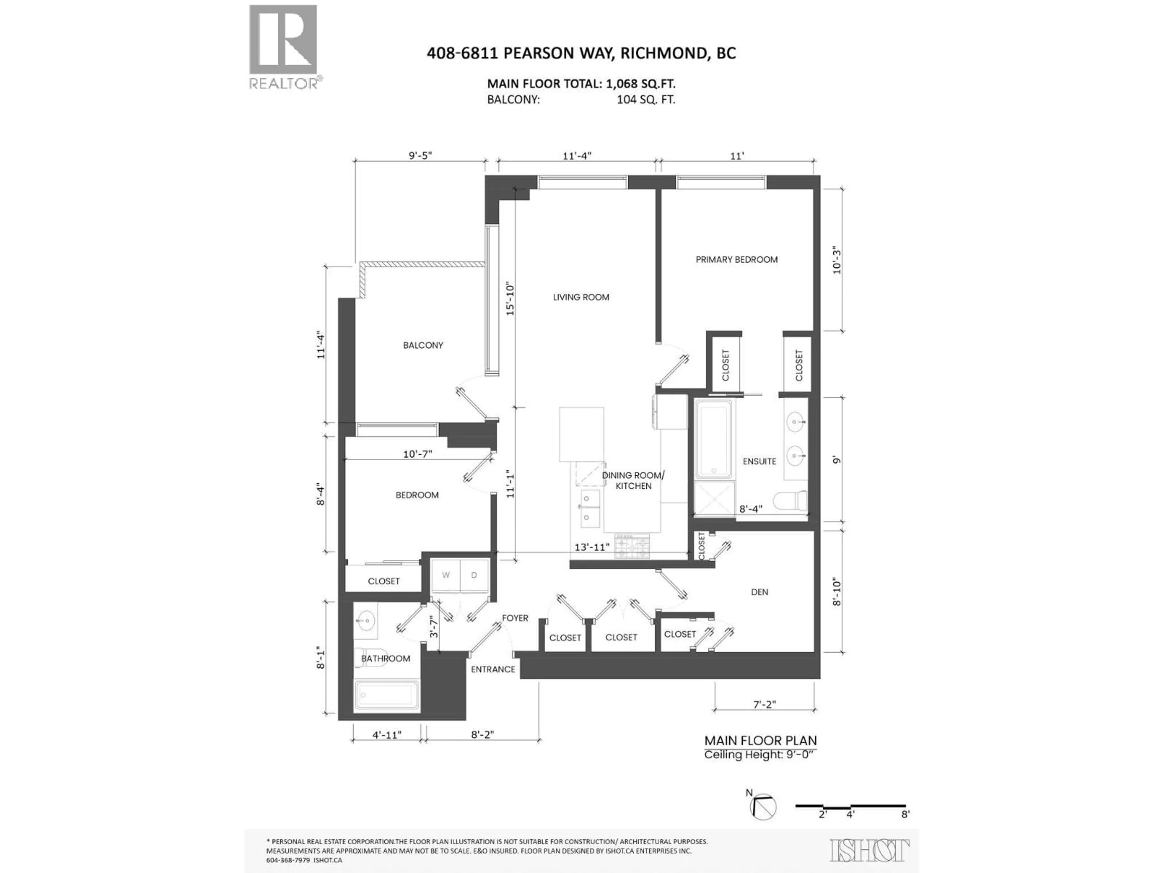Floor plan for 408 - 6811 PEARSON WAY, Richmond British Columbia V7C0E7