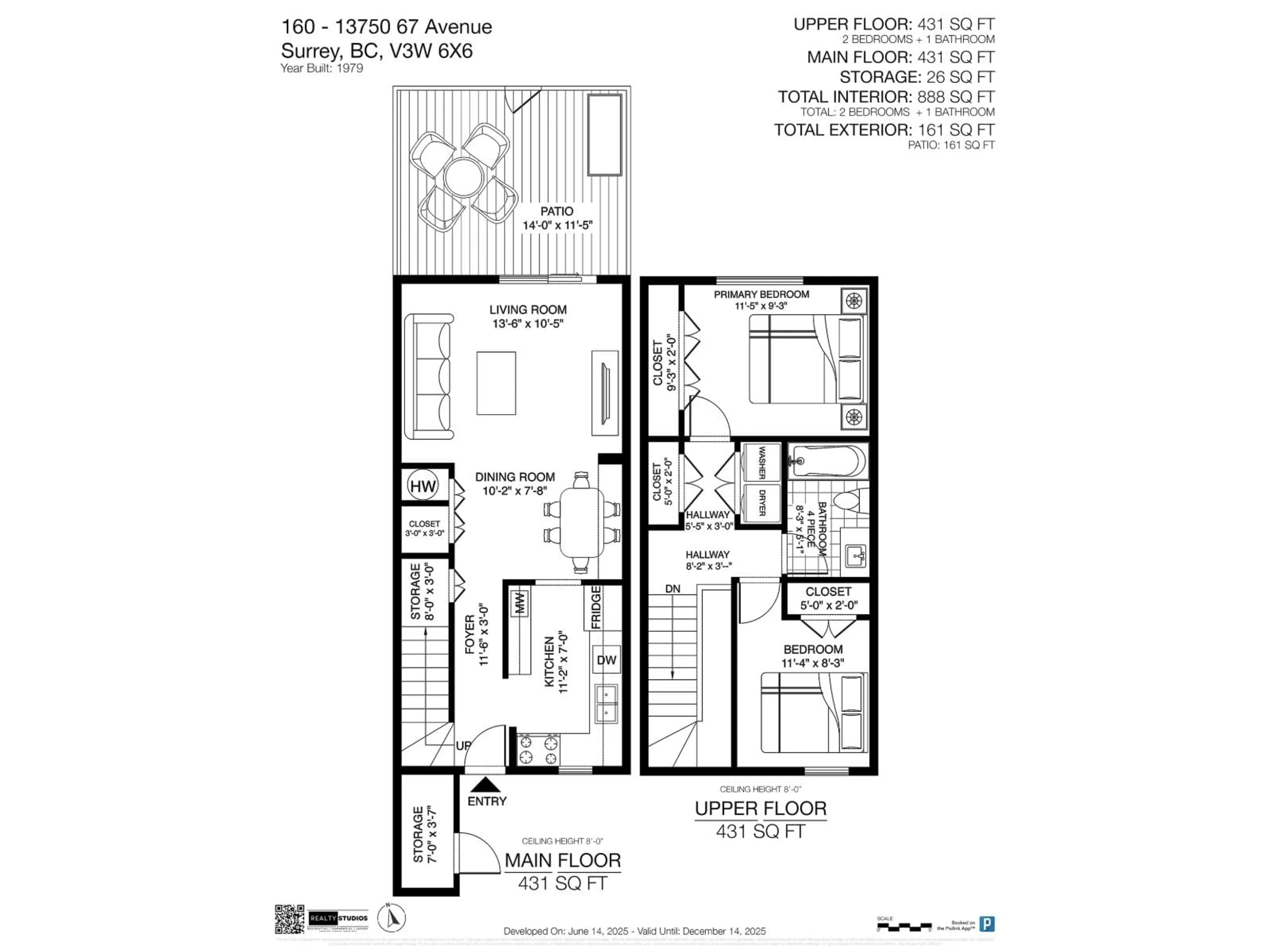 Floor plan for 160 - 13750 67, Surrey British Columbia V3W6X6