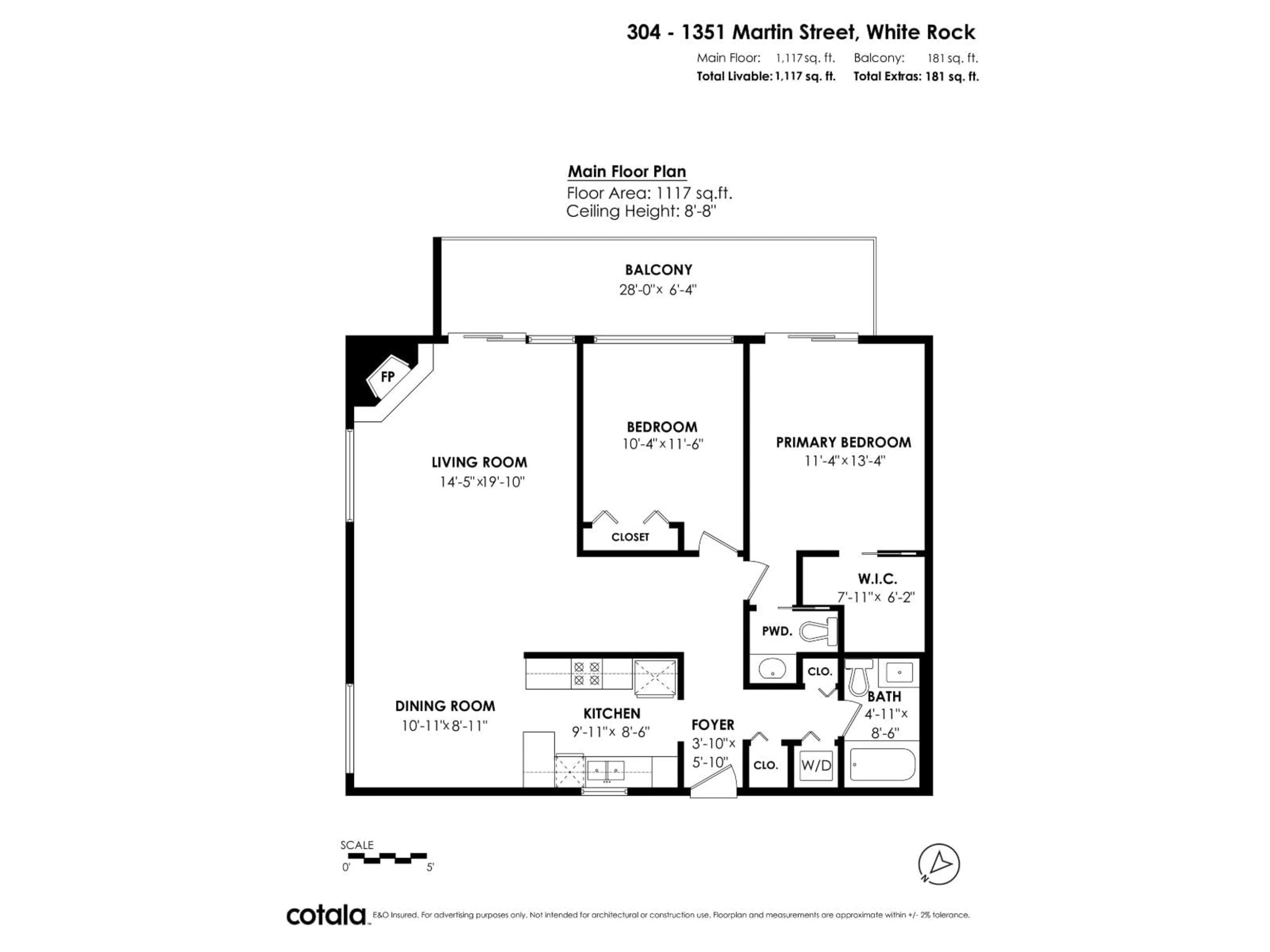 Floor plan for #304 - 1351 MARTIN, White Rock British Columbia V4B3W6