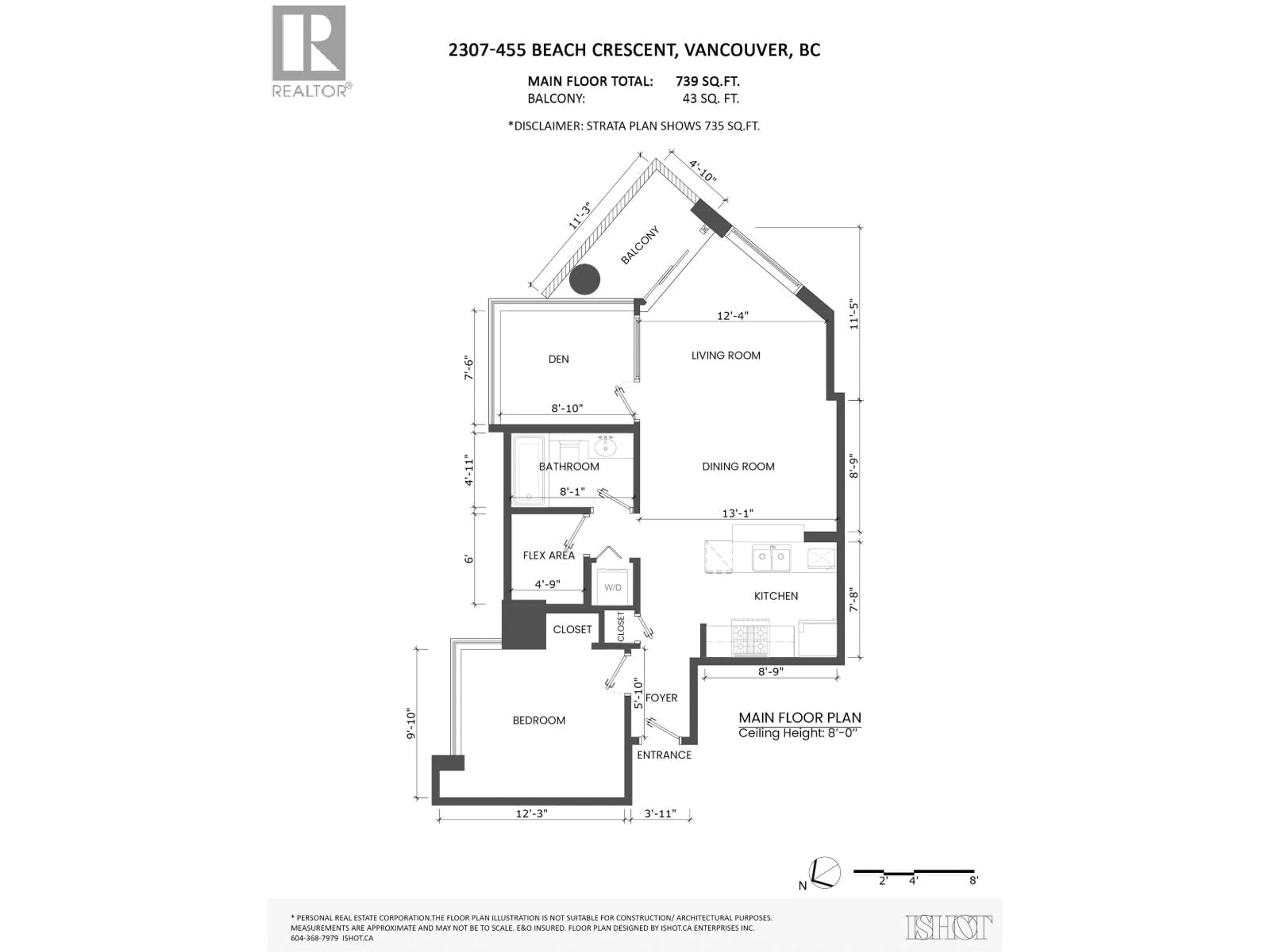 Floor plan for 2307 - 455 BEACH CRESCENT, Vancouver British Columbia V6Z3E5