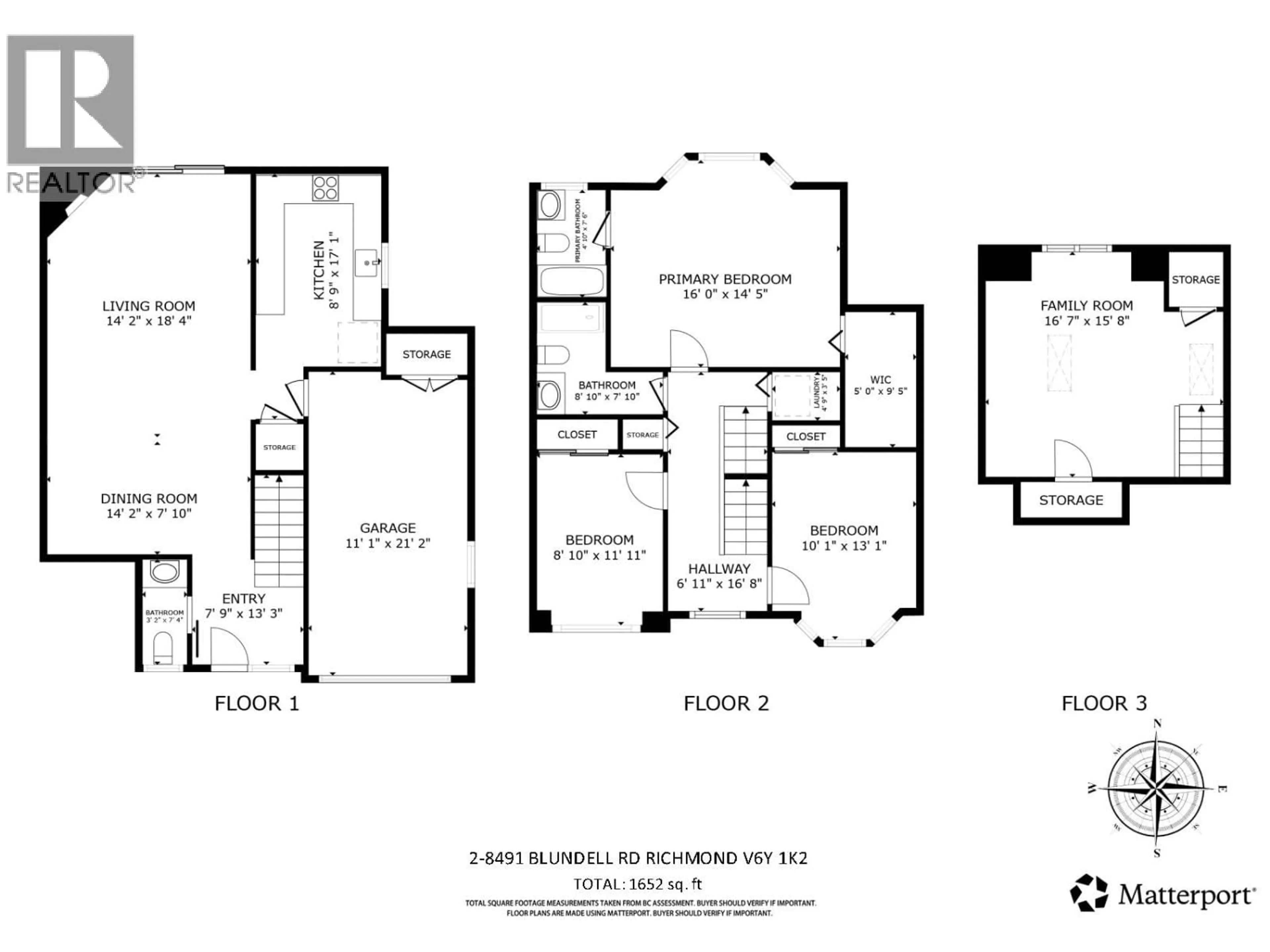 Floor plan for 2 - 8491 BLUNDELL ROAD, Richmond British Columbia V6Y1K2