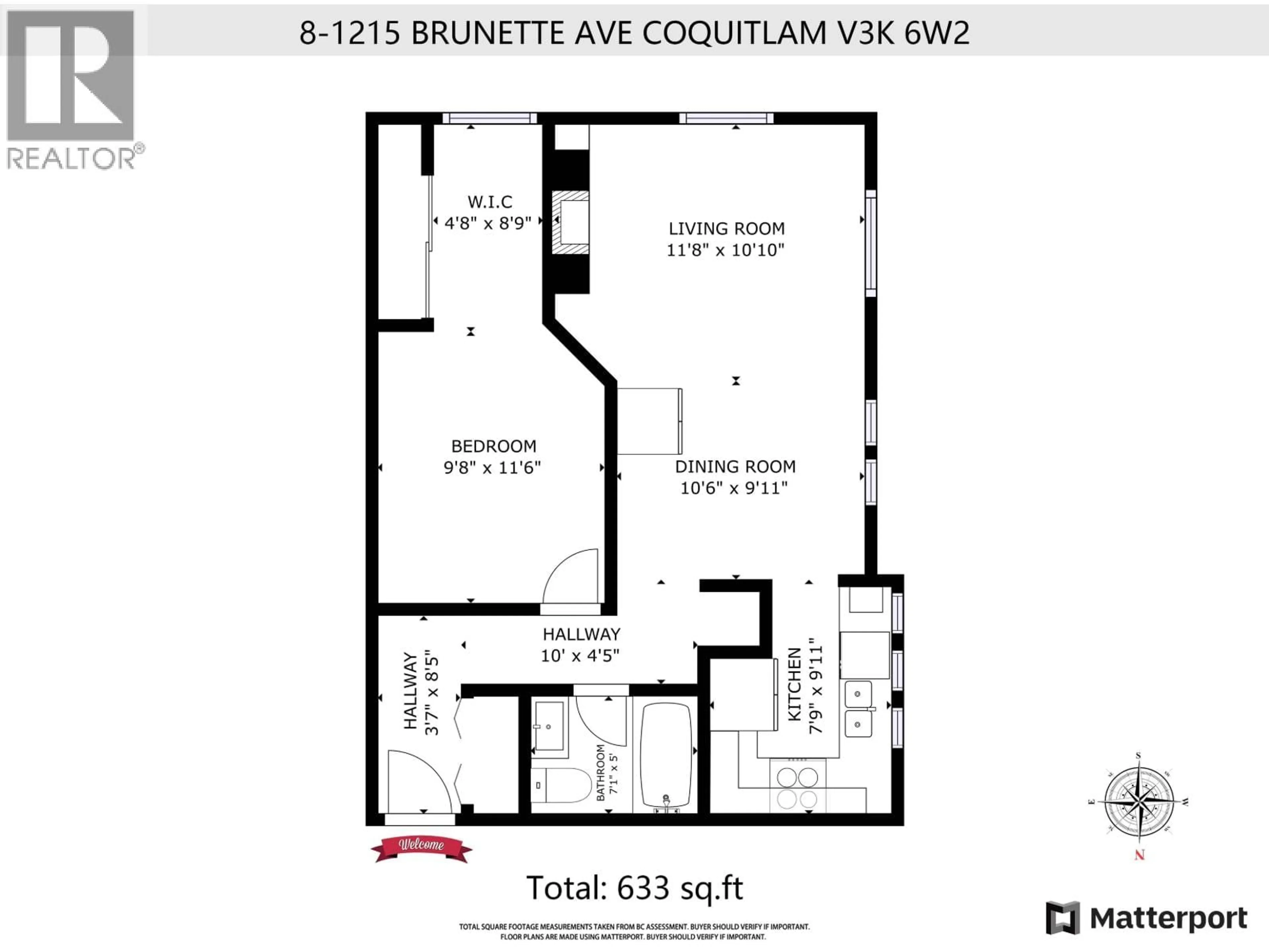 Floor plan for 8 - 1215 BRUNETTE AVENUE, Coquitlam British Columbia V3K6W2