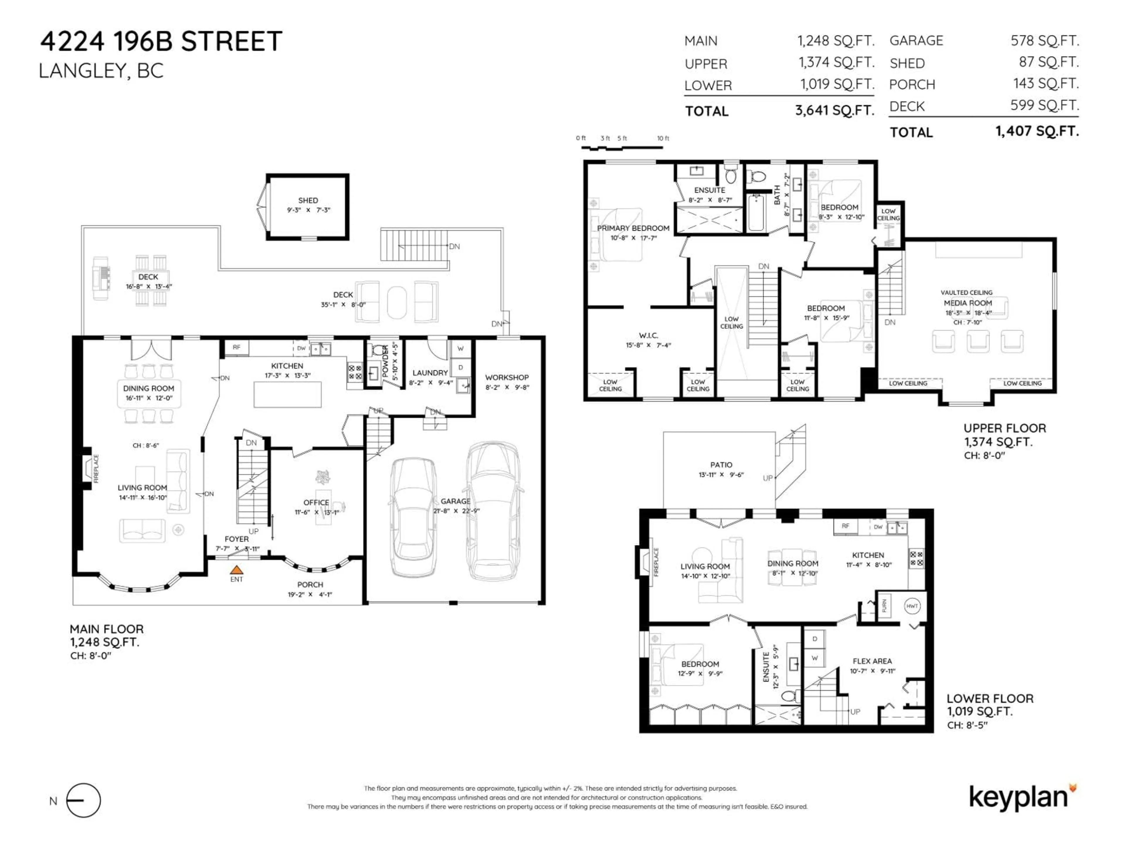 Floor plan for 4224 196B, Langley British Columbia V3A1B1