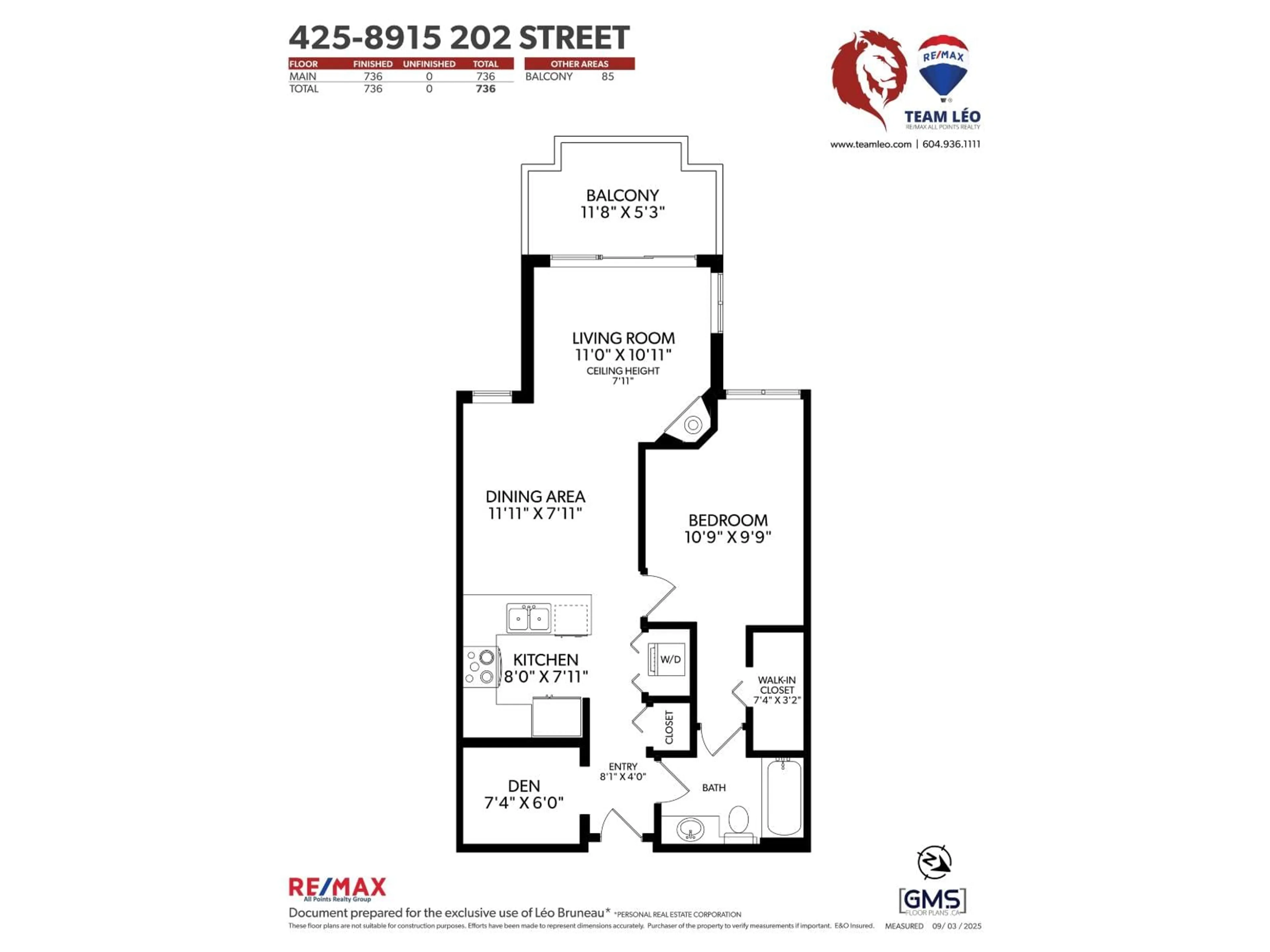 Floor plan for 425 - 8915 202, Langley British Columbia V1M0B5