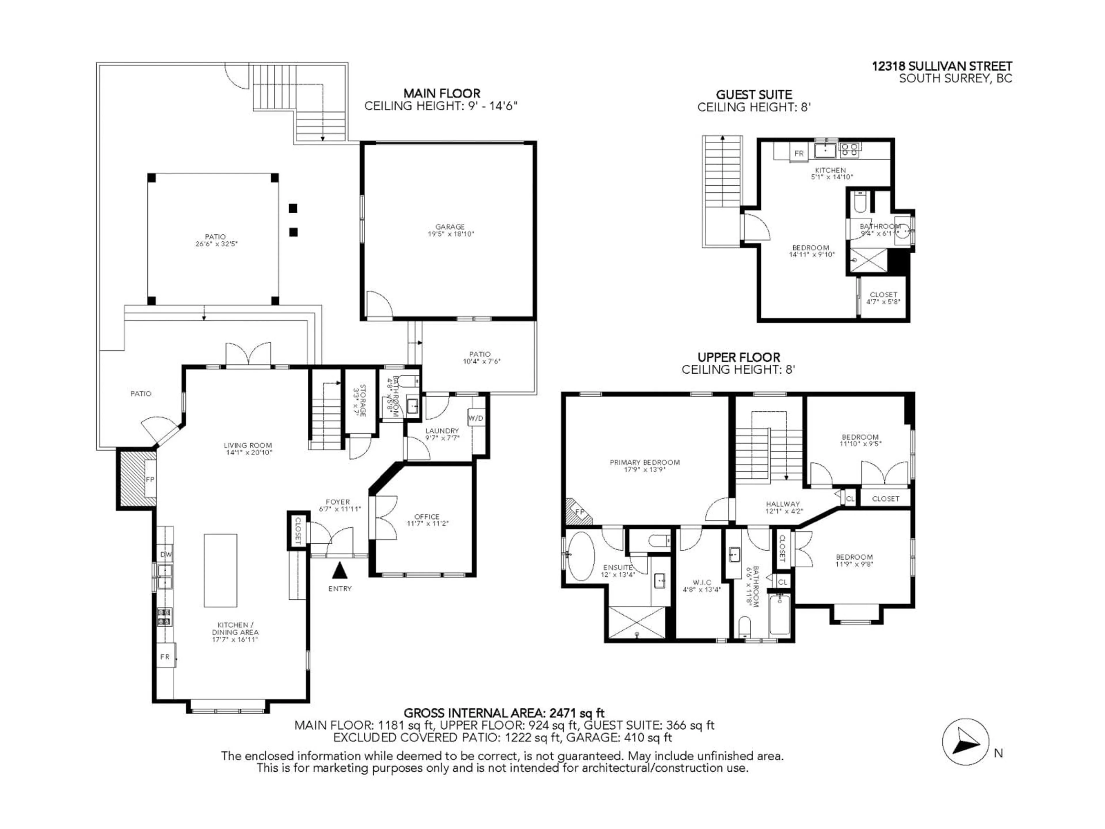 Floor plan for 12318 SULLIVAN, Surrey British Columbia V4A3B8