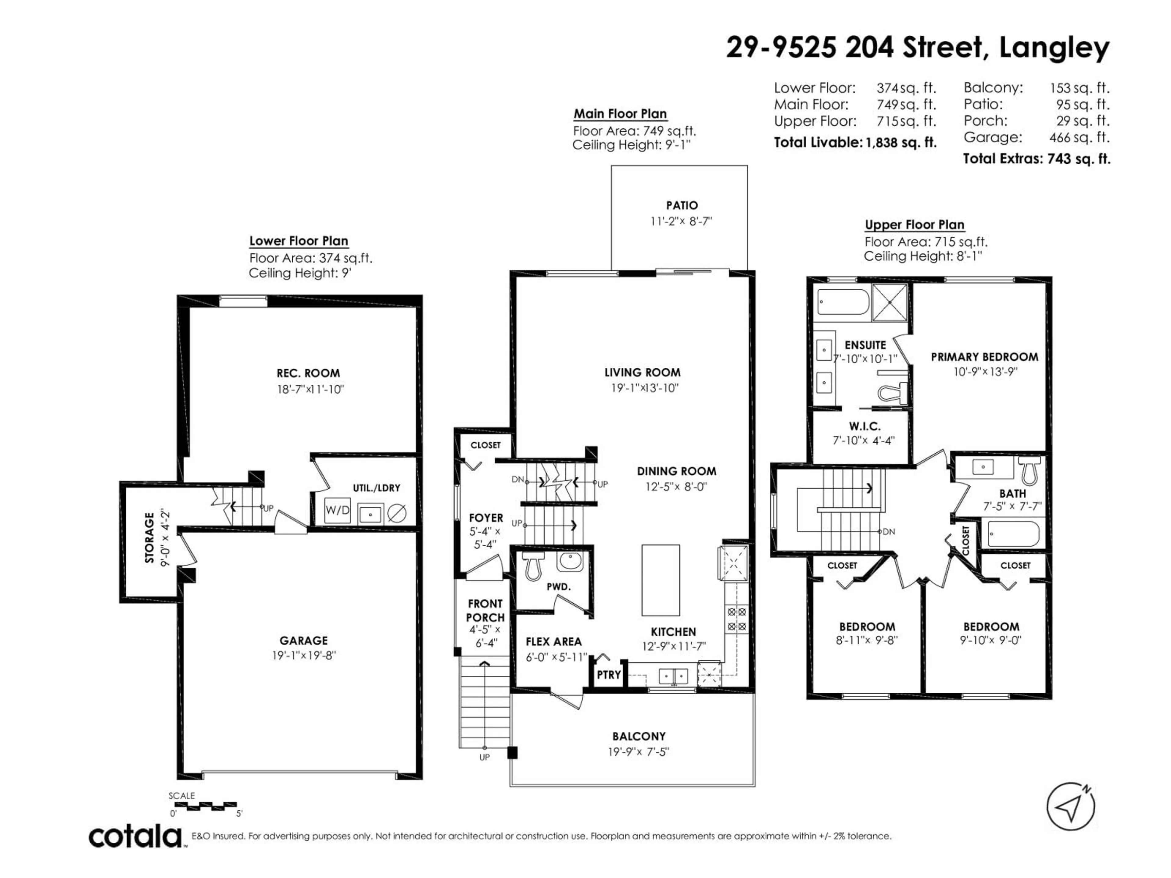 Floor plan for 29 - 9525 204, Langley British Columbia V1M0B9