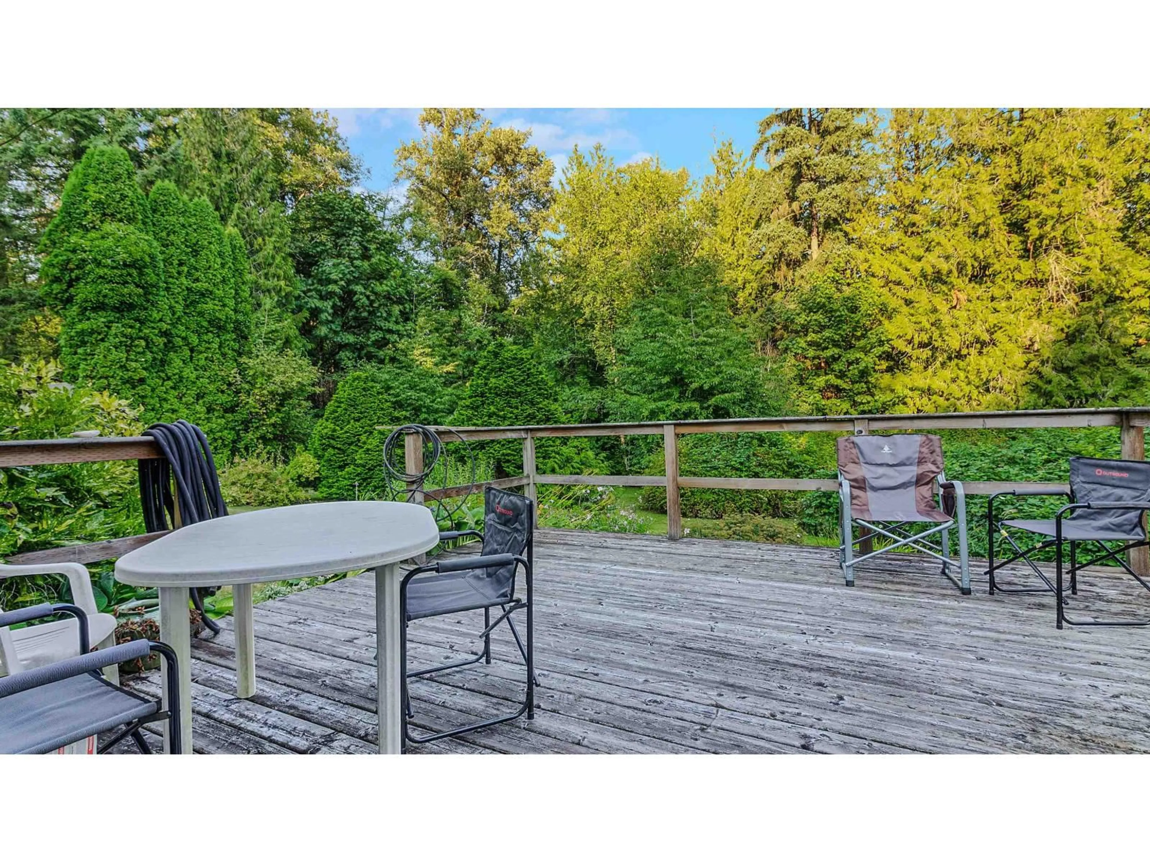 Patio, forest/trees view for 8484 196, Langley British Columbia V2Y1Z4