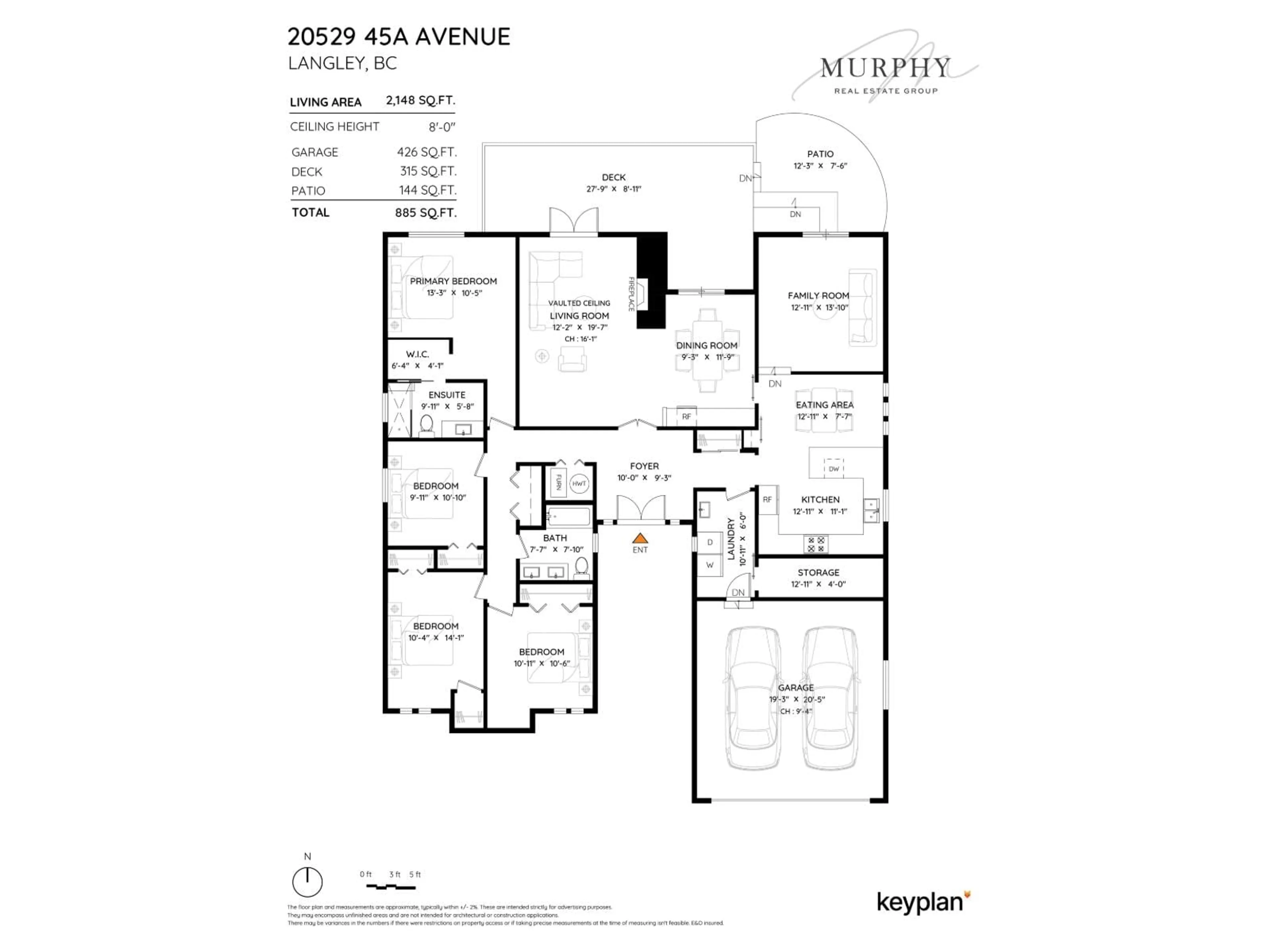 Floor plan for 20529 45A, Langley British Columbia V3A6G4