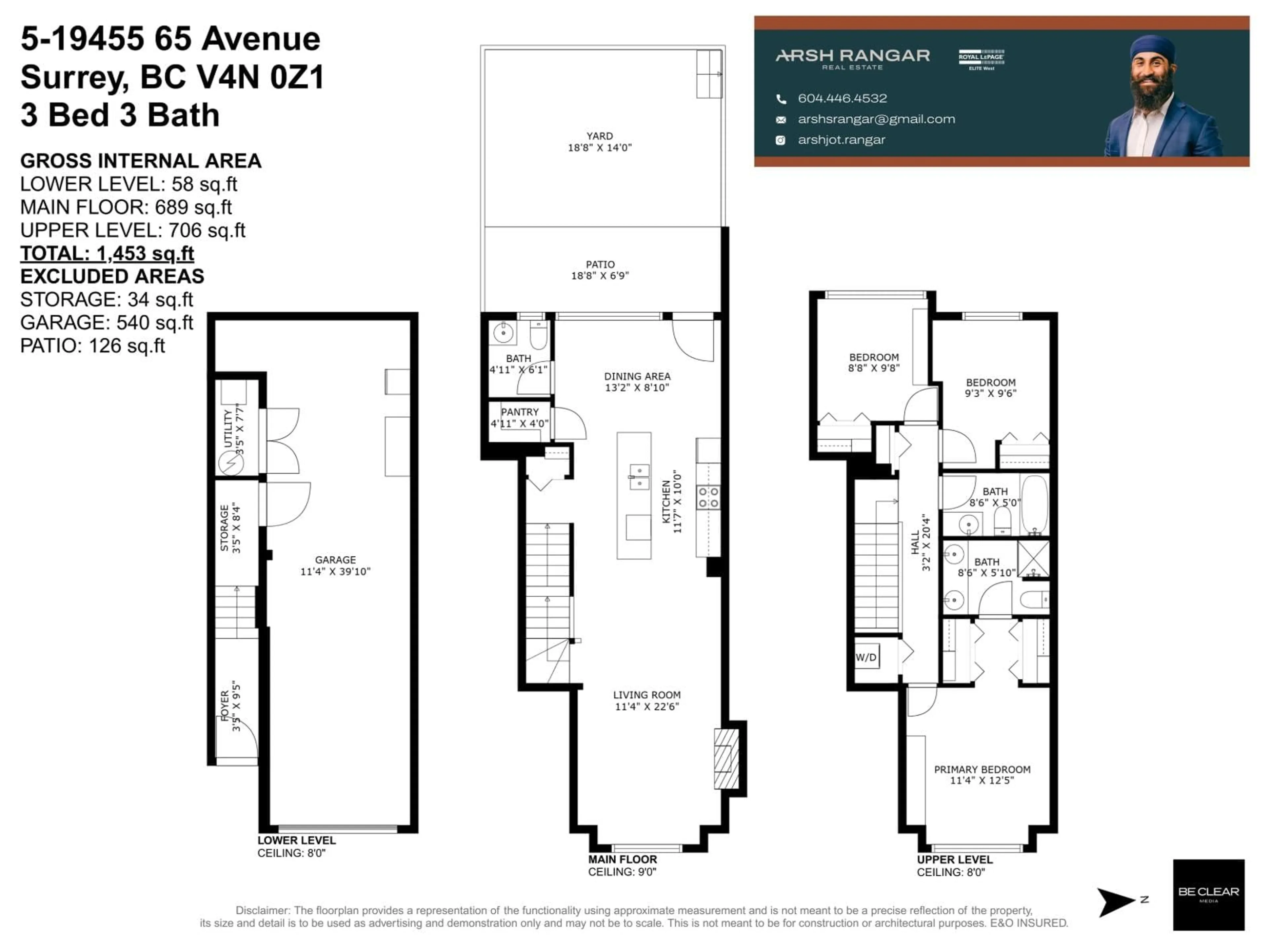 Floor plan for 5 - 19455 65, Surrey British Columbia V4N0Z1